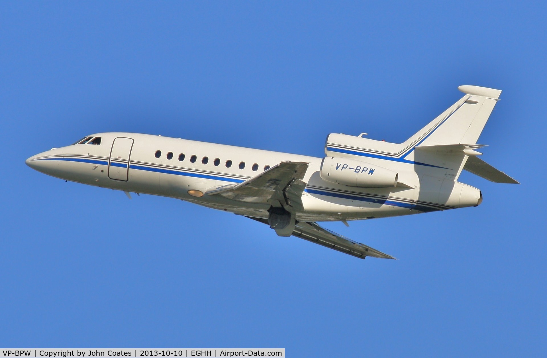 VP-BPW, 1994 Dassault Falcon 900B C/N 135, Departing to Jersey after a short visit.