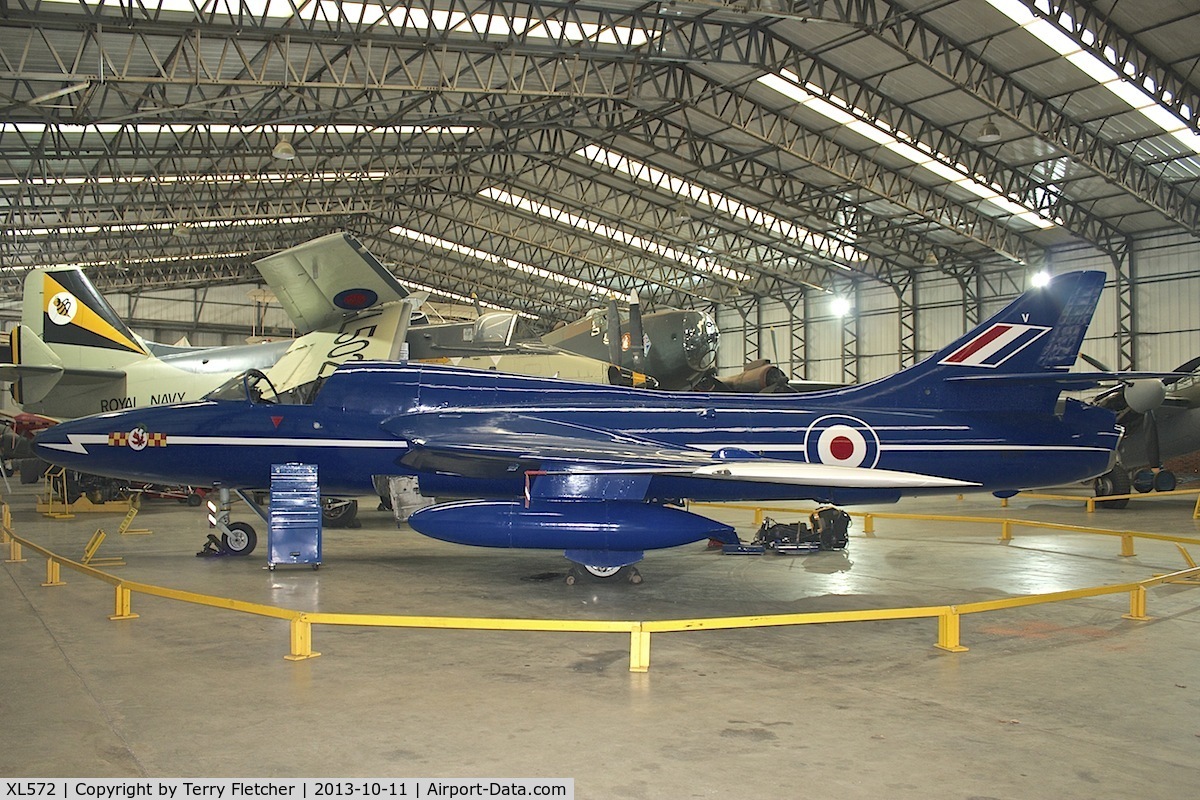 XL572, Hawker Hunter T.7 C/N HABL-003311, Hawker Hiunter at Yorkshire Air Museum - wears XL571 but is actually ex XL572
