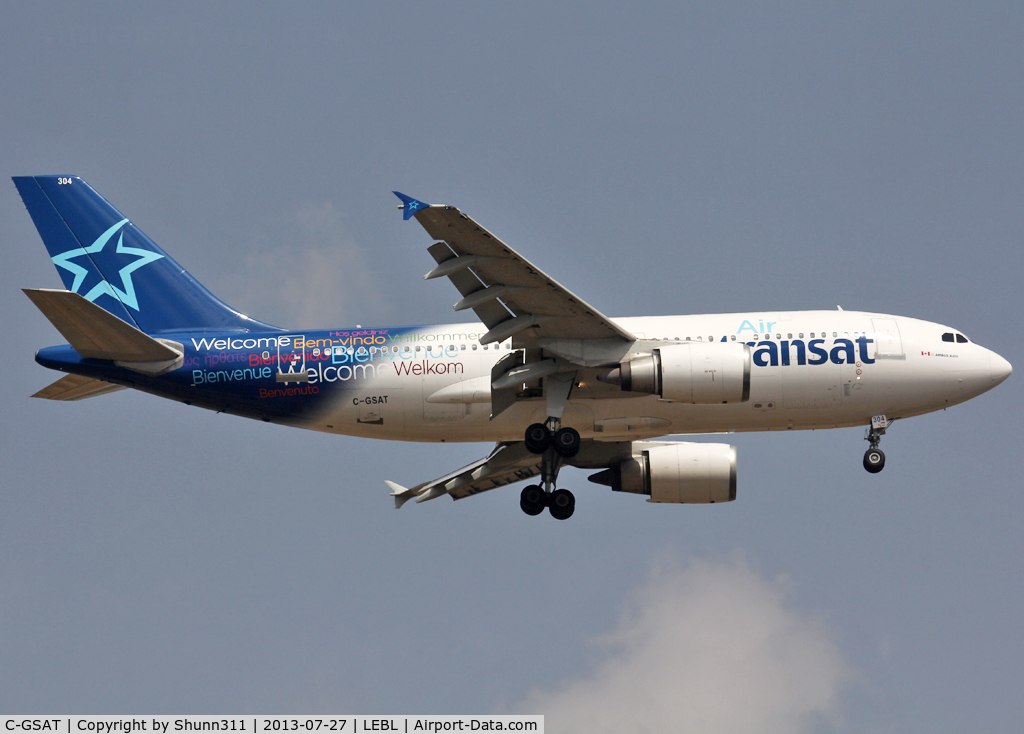 C-GSAT, 1991 Airbus A310-308 C/N 600, Landing rwy 07L in new c/s