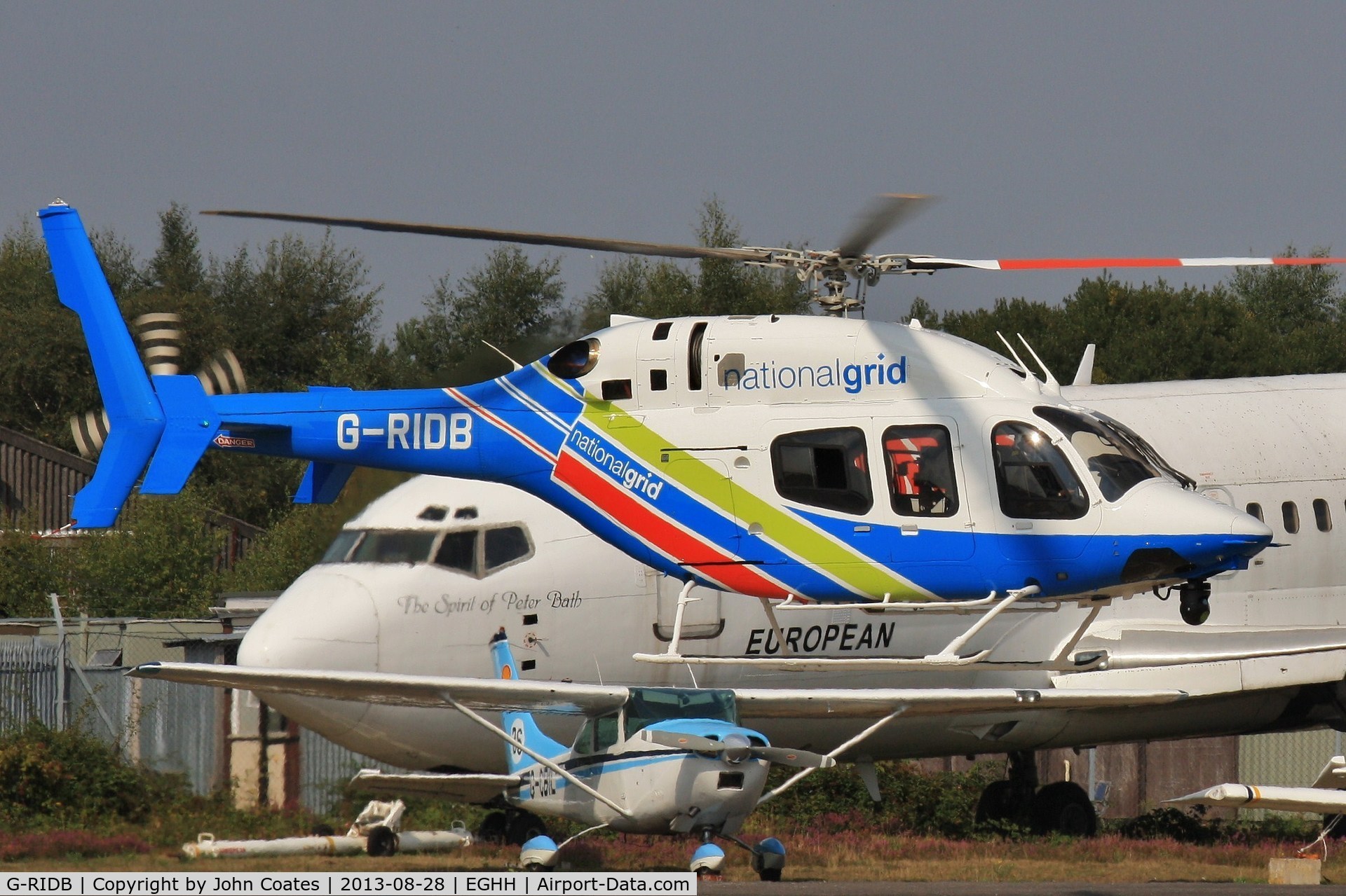 G-RIDB, 2012 Bell 429 GlobalRanger C/N 57105, Departing BHL