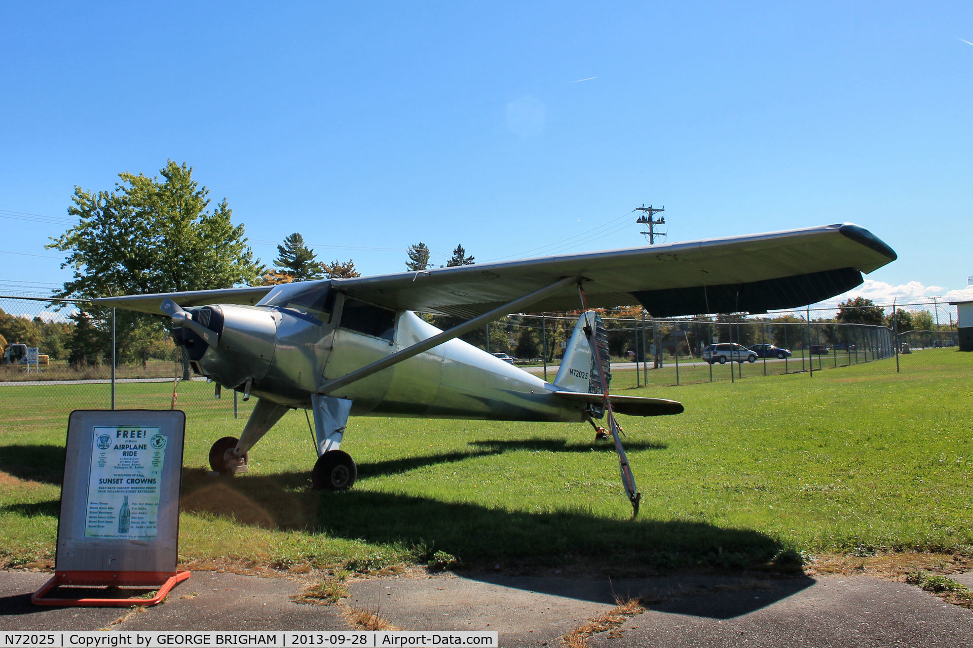 N72025, 1946 Silvaire LUSCOMBE 8A C/N 3452, Silvaire Luscombe at Maine Air Museum, Bangor IAP, September 2013
