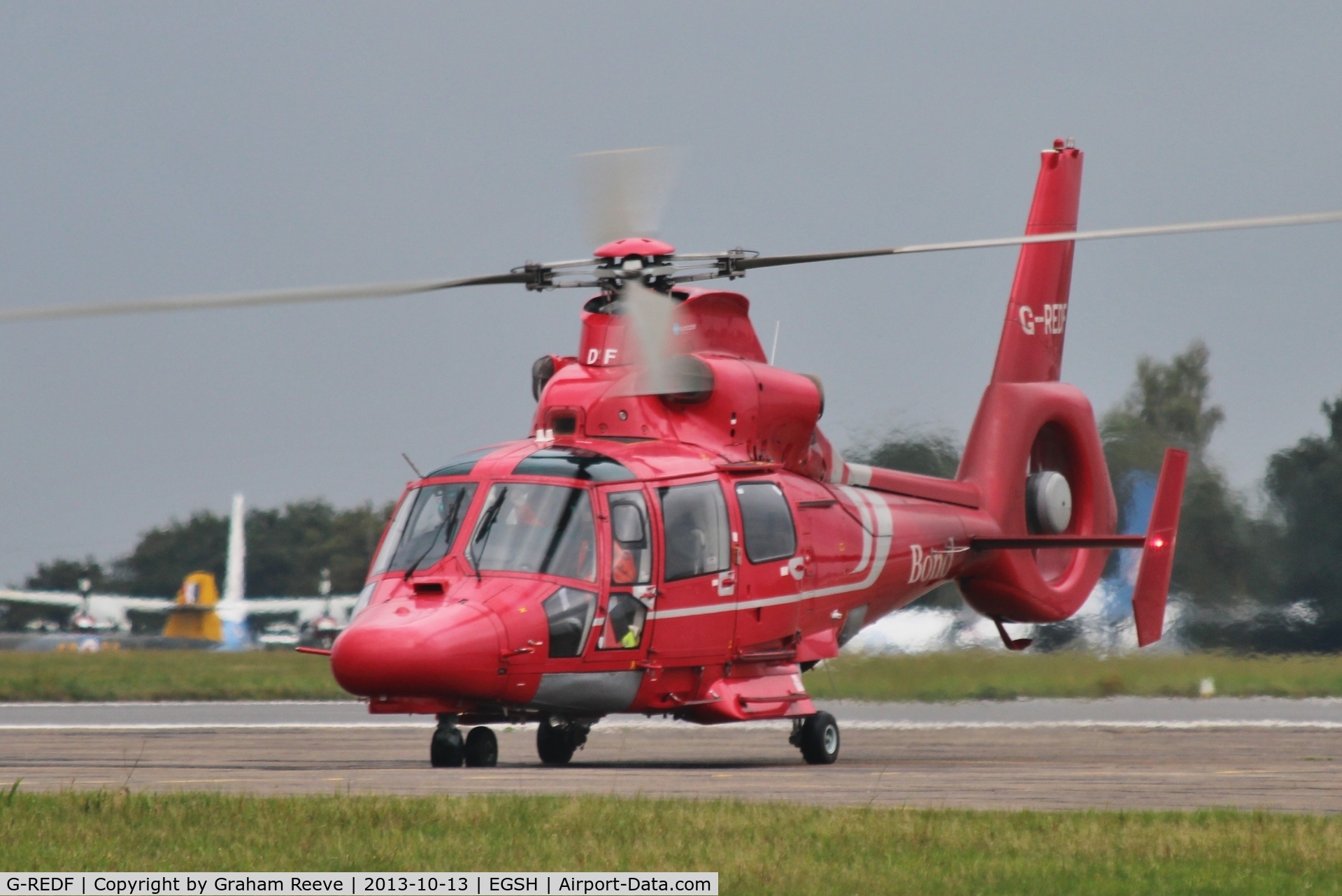 G-REDF, 2009 Eurocopter AS-365N-3 Dauphin 2 C/N 6884, Just landed.