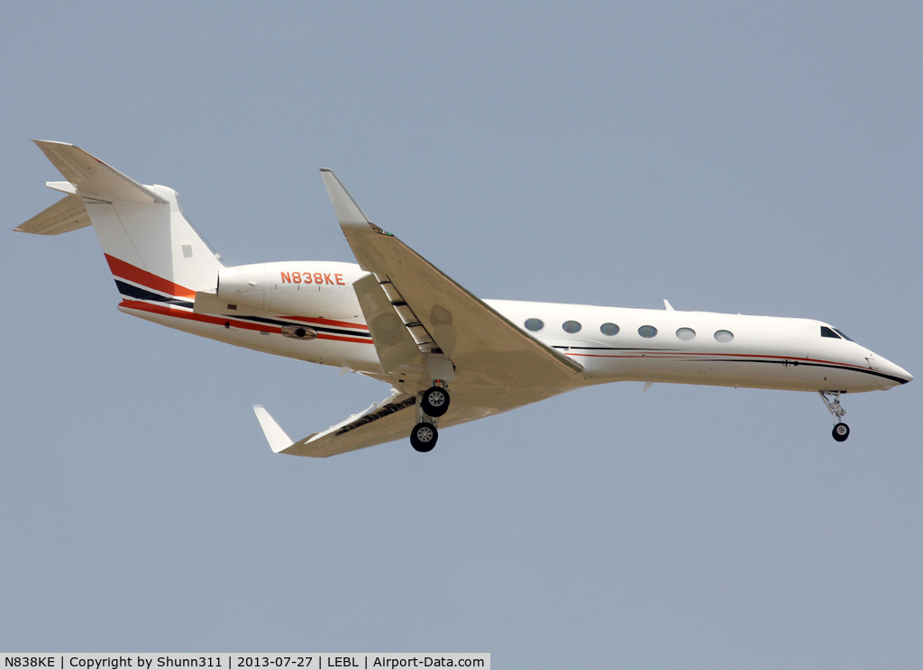 N838KE, 2013 Gulfstream Aerospace V-SP G550 C/N 5398, Landing rwy 07L