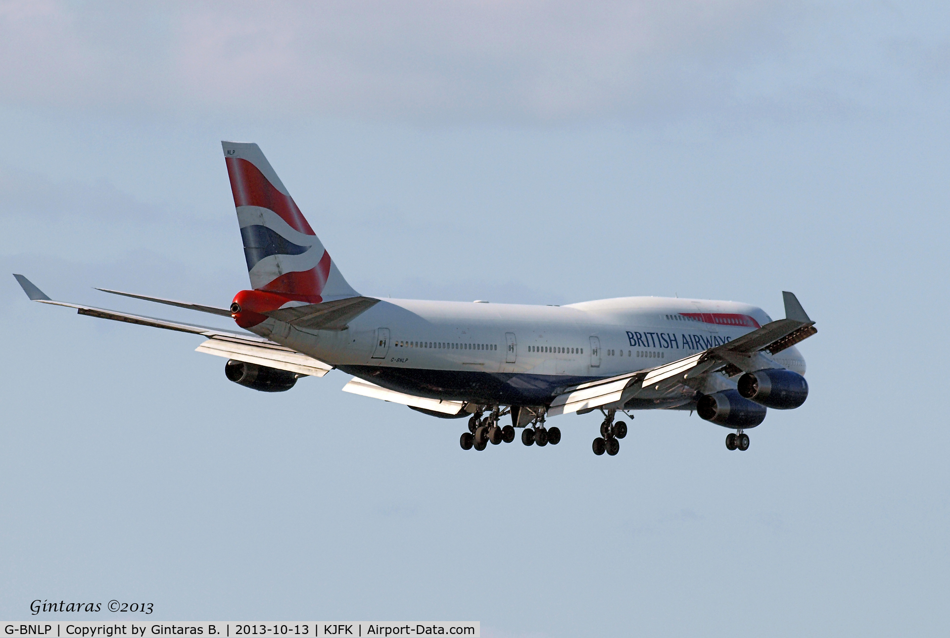 G-BNLP, 1990 Boeing 747-436 C/N 24058, Going to a landing @ 4R @ JFK