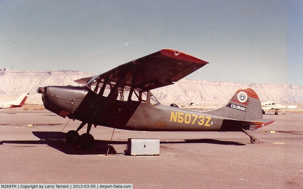 N269TH, Cessna 305A C/N 22819, I believe N5073Z is the same aircraft that was assigned to the Colorado  Wing CAP. The Picture was taken at Grand Jct Co airport in the late 70's. Was in service in the Far East and then rebuilt to 0 time in Japan and crated and stored and lost.