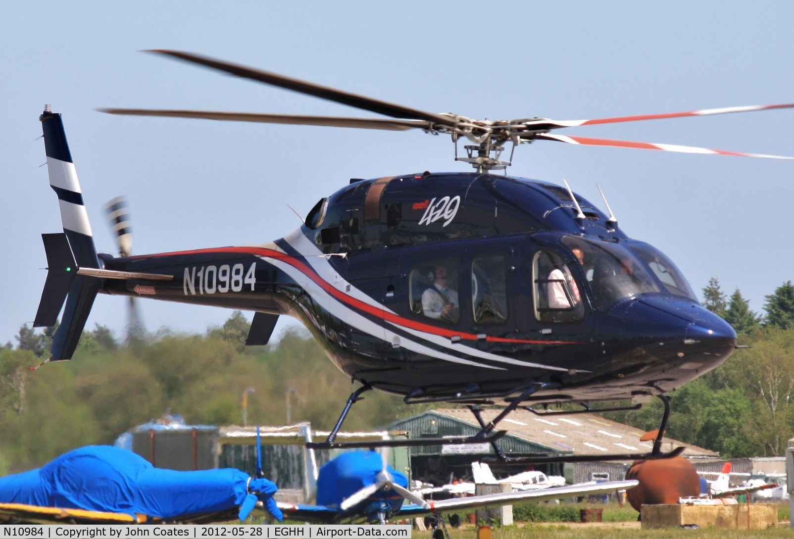 N10984, 2007 Bell 429 GlobalRanger C/N 57003, Departing BHL