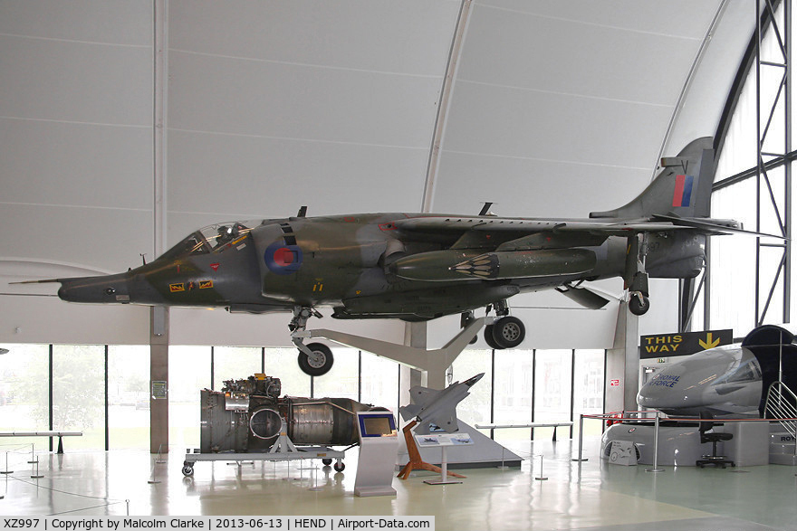 XZ997, British Aerospace Harrier GR.3 C/N 712220, BAe Systems Harrier GR3 at the RAF Museum, Hendon, June 2013.