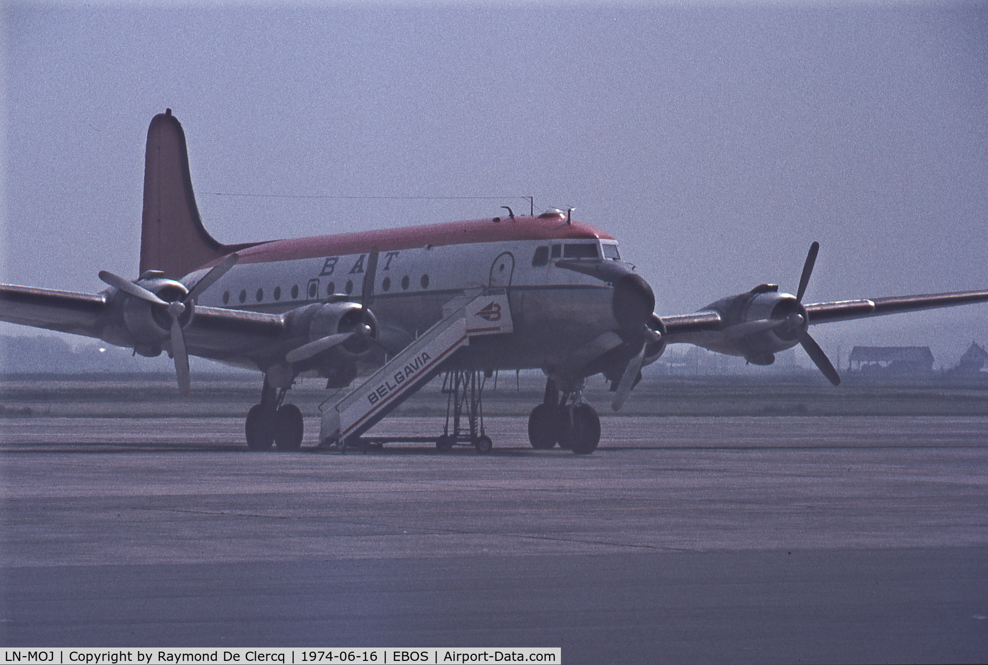 LN-MOJ, 1944 Douglas DC-4 Skymaster C/N 27336, Ostend 1974