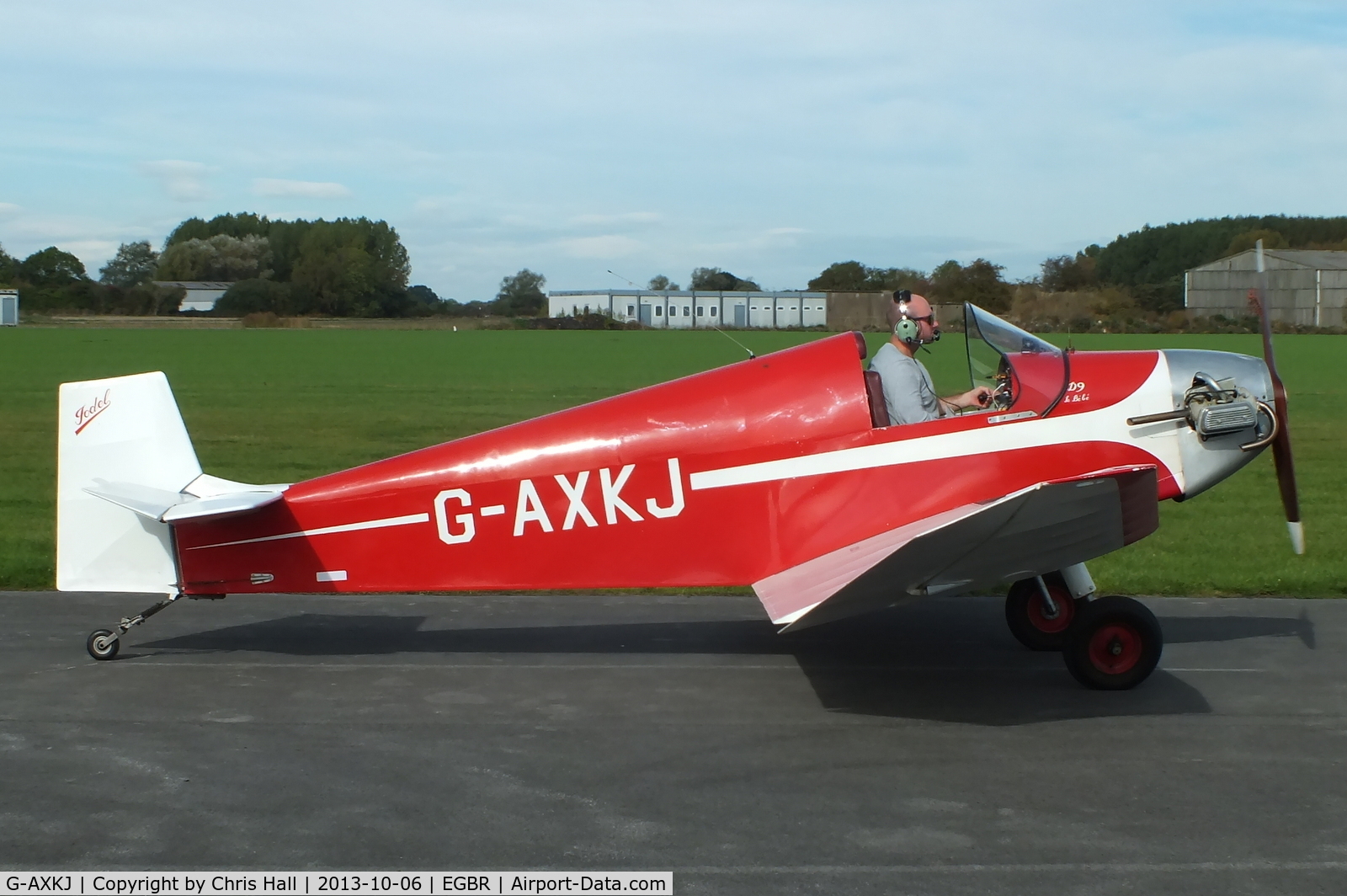 G-AXKJ, 1970 Jodel D-9 Bebe C/N PFA 941, at Breighton's Pre Hibernation Fly-in, 2013