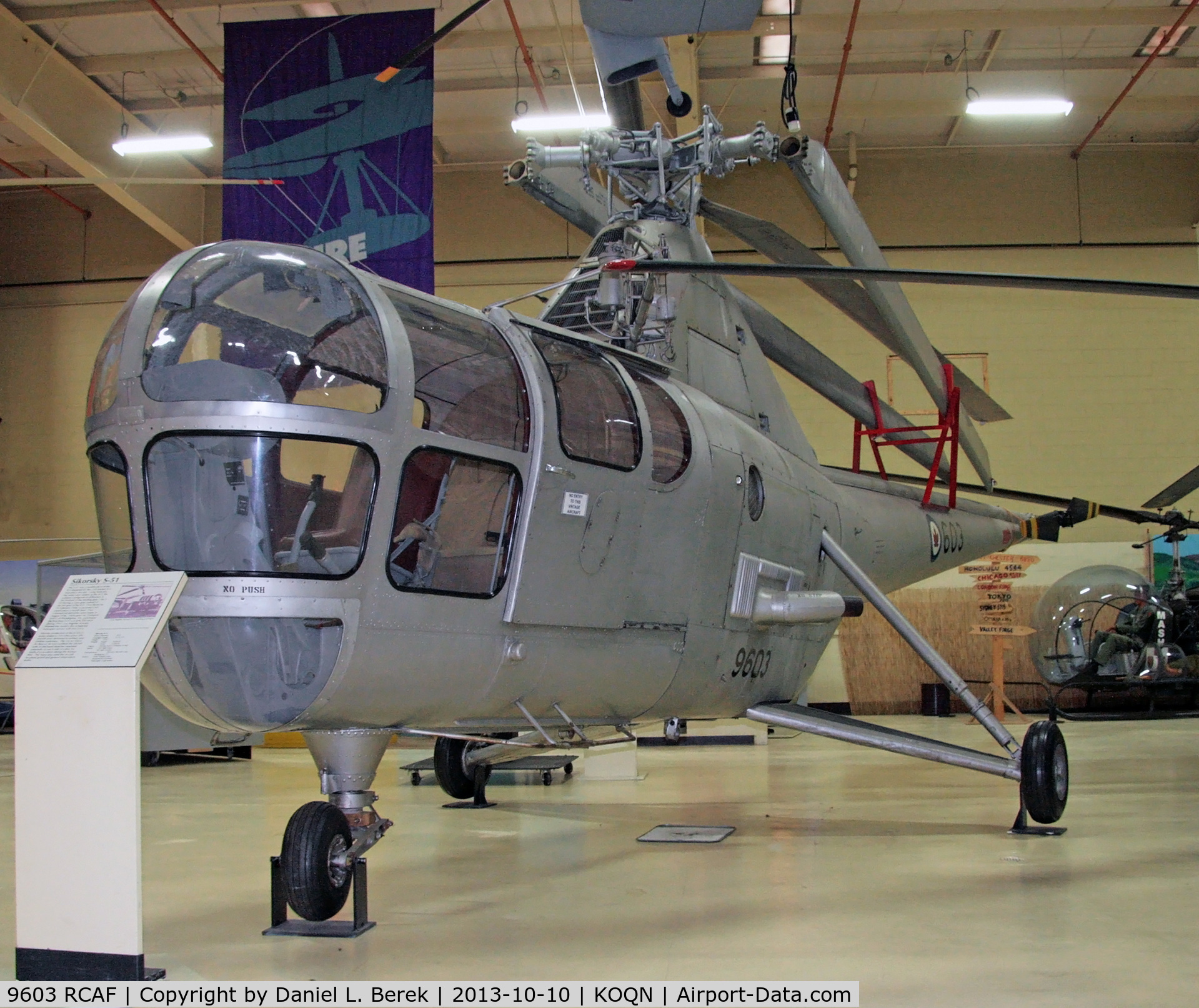 9603 RCAF, 1947 Sikorsky S-51 C/N 5130, This fine vintage helicopter, wearing Royal Canada Air Force markings, has been preserved at the American Helicopter Museum.