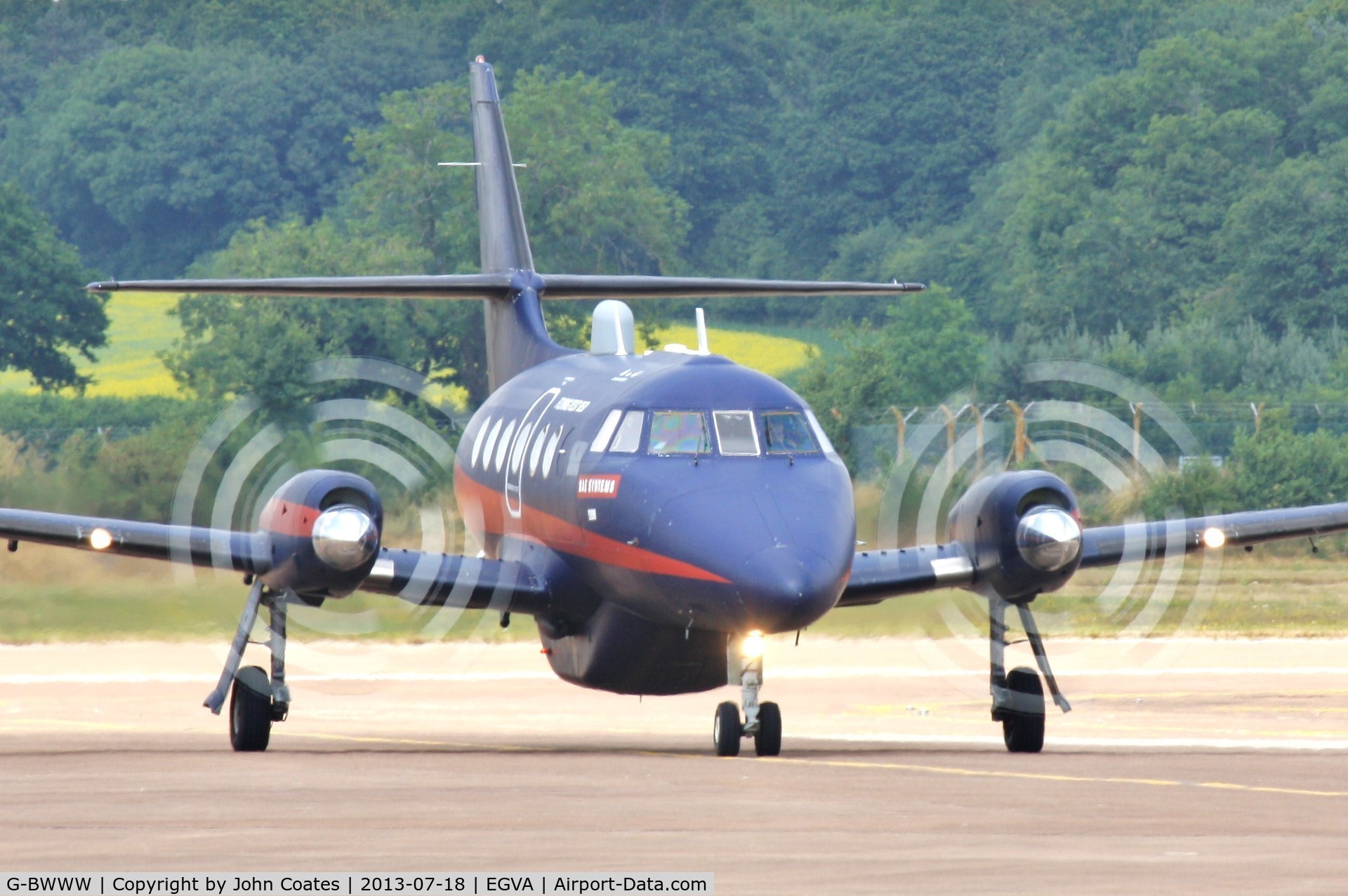 G-BWWW, 1983 British Aerospace BAe-3100 Jetstream 31 C/N 614, Arriving at RIAT 2013