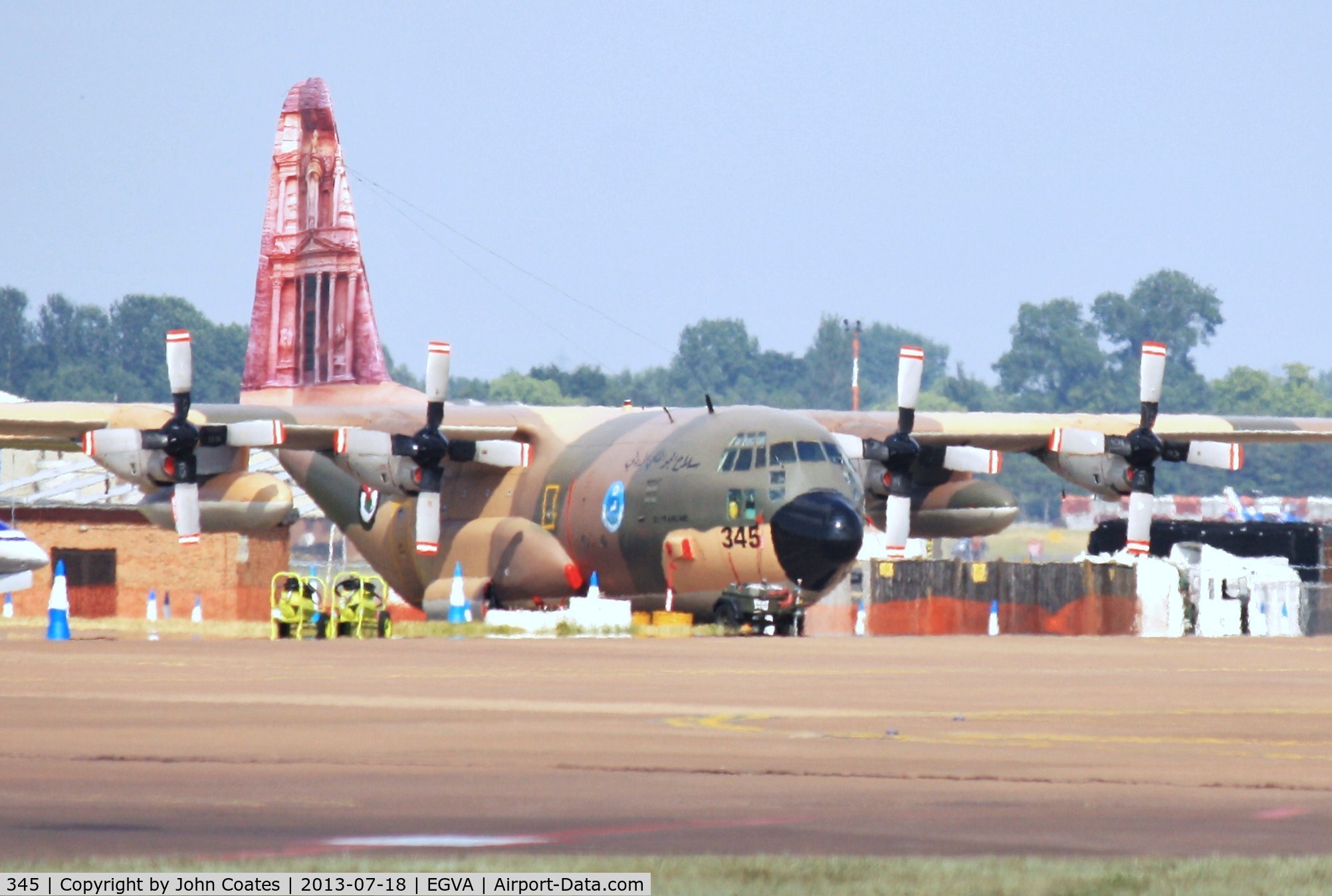 345, 1979 Lockheed C-130H Hercules C/N 382-4813, Special tail design in static park at RIAT 2013