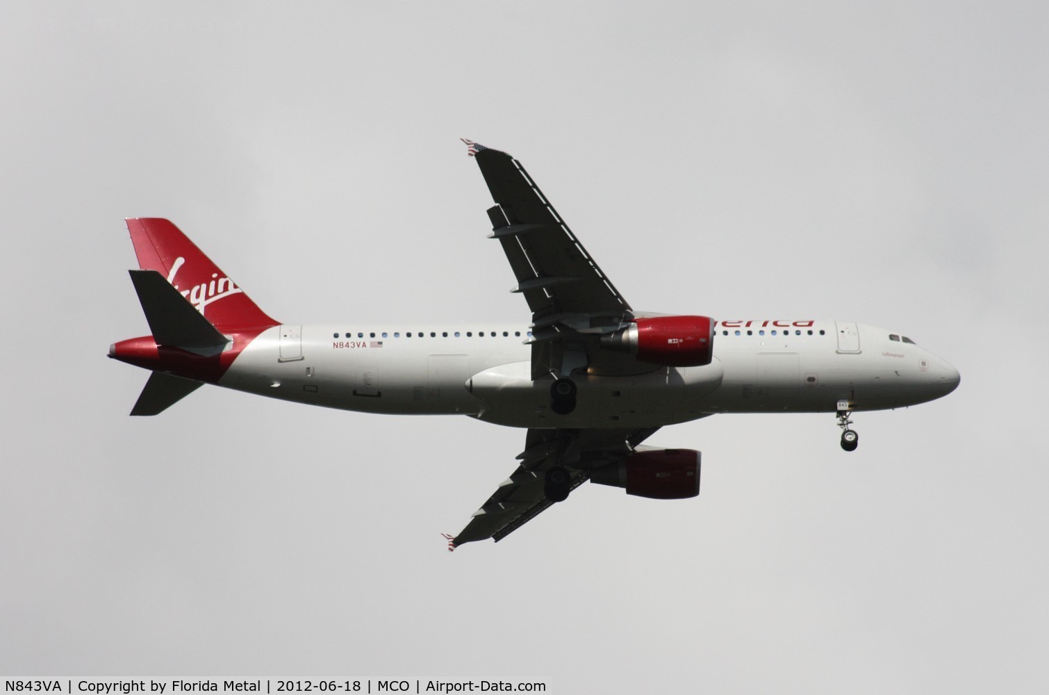 N843VA, 2011 Airbus A320-214 C/N 4814, Virgin America A320