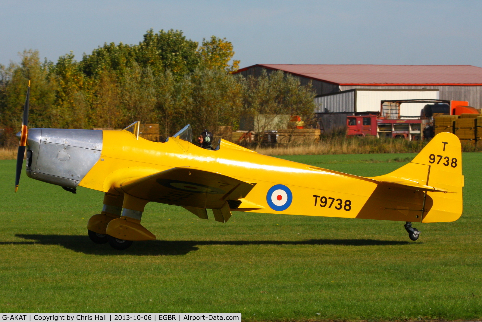 G-AKAT, 1940 Miles M14A Hawk Trainer 3 C/N 2005, at Breighton's Pre Hibernation Fly-in, 2013