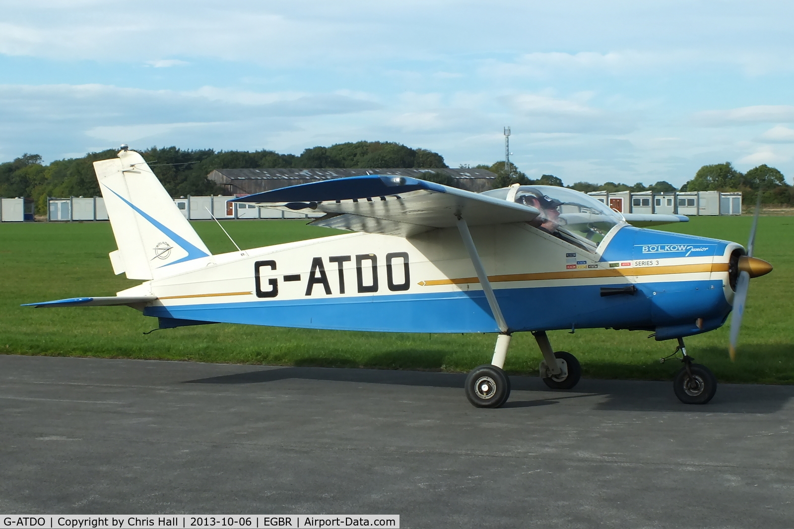 G-ATDO, 1965 Bolkow Bo-208C Junior C/N 576, at Breighton's Pre Hibernation Fly-in, 2013