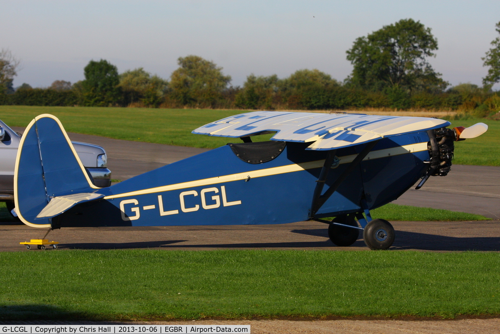 G-LCGL, 1993 Comper CLA7 Swift Replica C/N PFA 103-11089, at Breighton's Pre Hibernation Fly-in, 2013