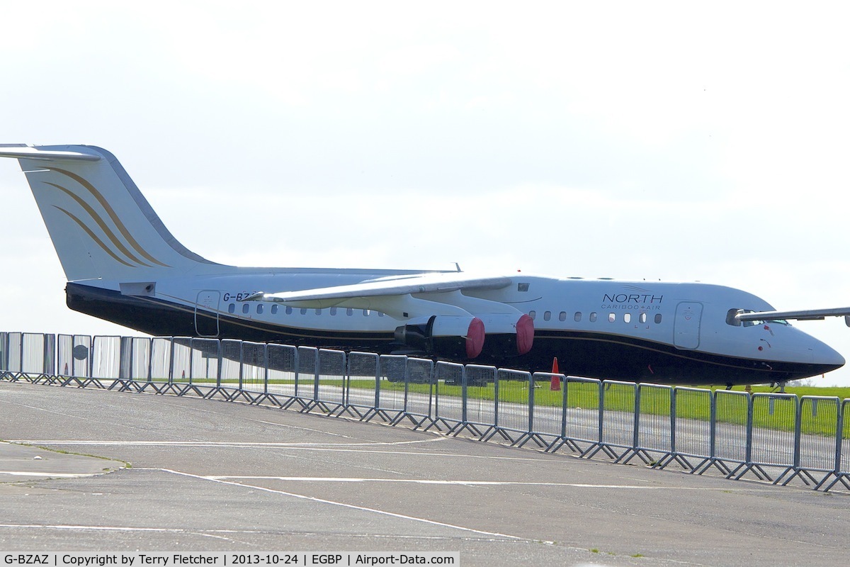G-BZAZ, 2000 British Aerospace Avro 146-RJ100 C/N E3369, 2000 British Aerospace Avro RJ100, c/n: E3369 back at Kemble