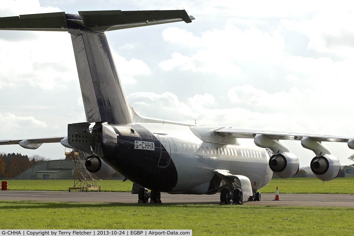 G-CHHA, 1996 British Aerospace Avro 146-RJ85 C/N E.2295, 1996 British Aerospace Avro RJ85, c/n: E.2295 at Kemble