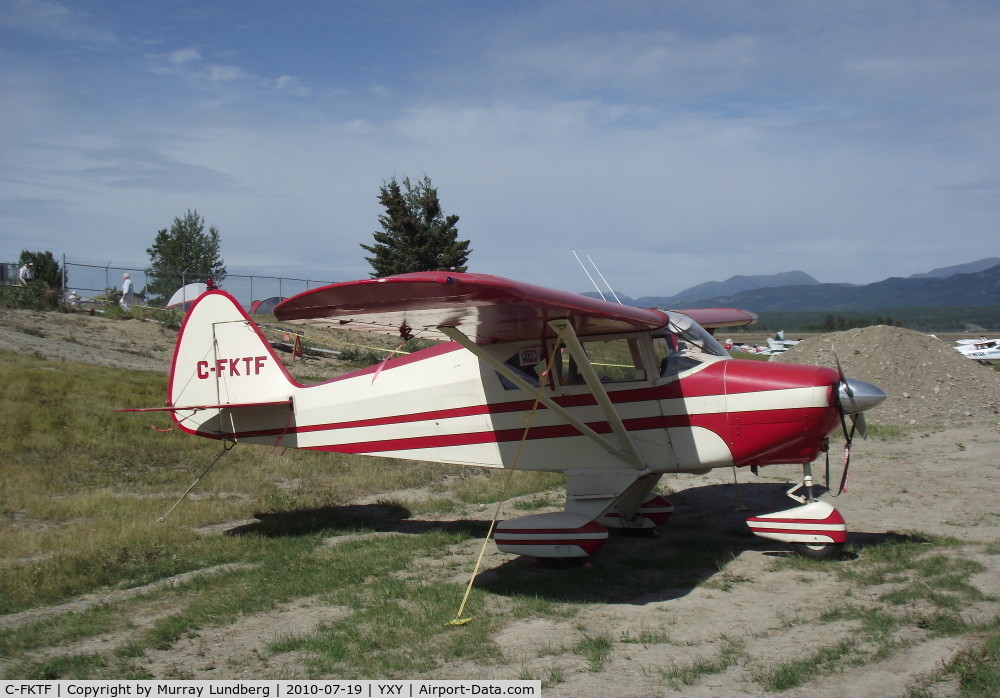 C-FKTF, 1957 Piper PA-22-150 C/N 22-4785, On the ramp at Whitehorse, Yukon, during the Century Flight 2010 fly-in.