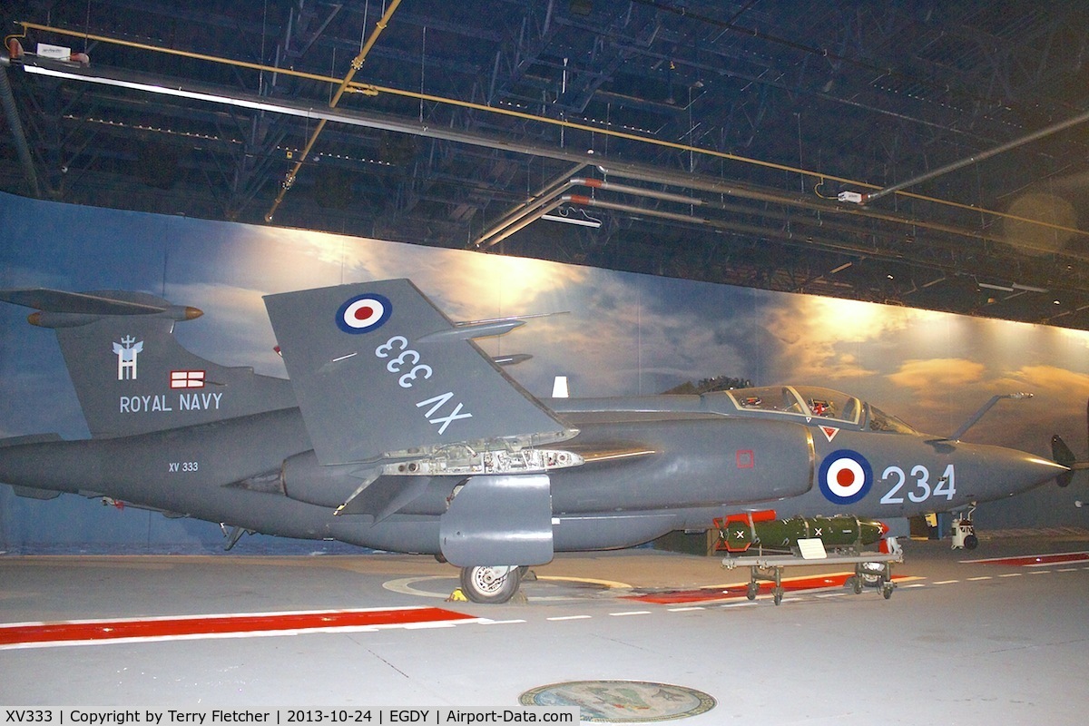 XV333, 1967 Hawker Siddeley Buccaneer S.2B C/N B3-11-66, Displayed at the Fleet Air Arm Museum at Yeovilton