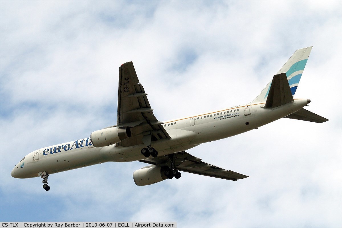 CS-TLX, 1988 Boeing 757-2G5 C/N 24176, Boeing 757-2G5 [24176] (Euro Atlantic Airways) Home~G 07/06/2010 On approach 27R.