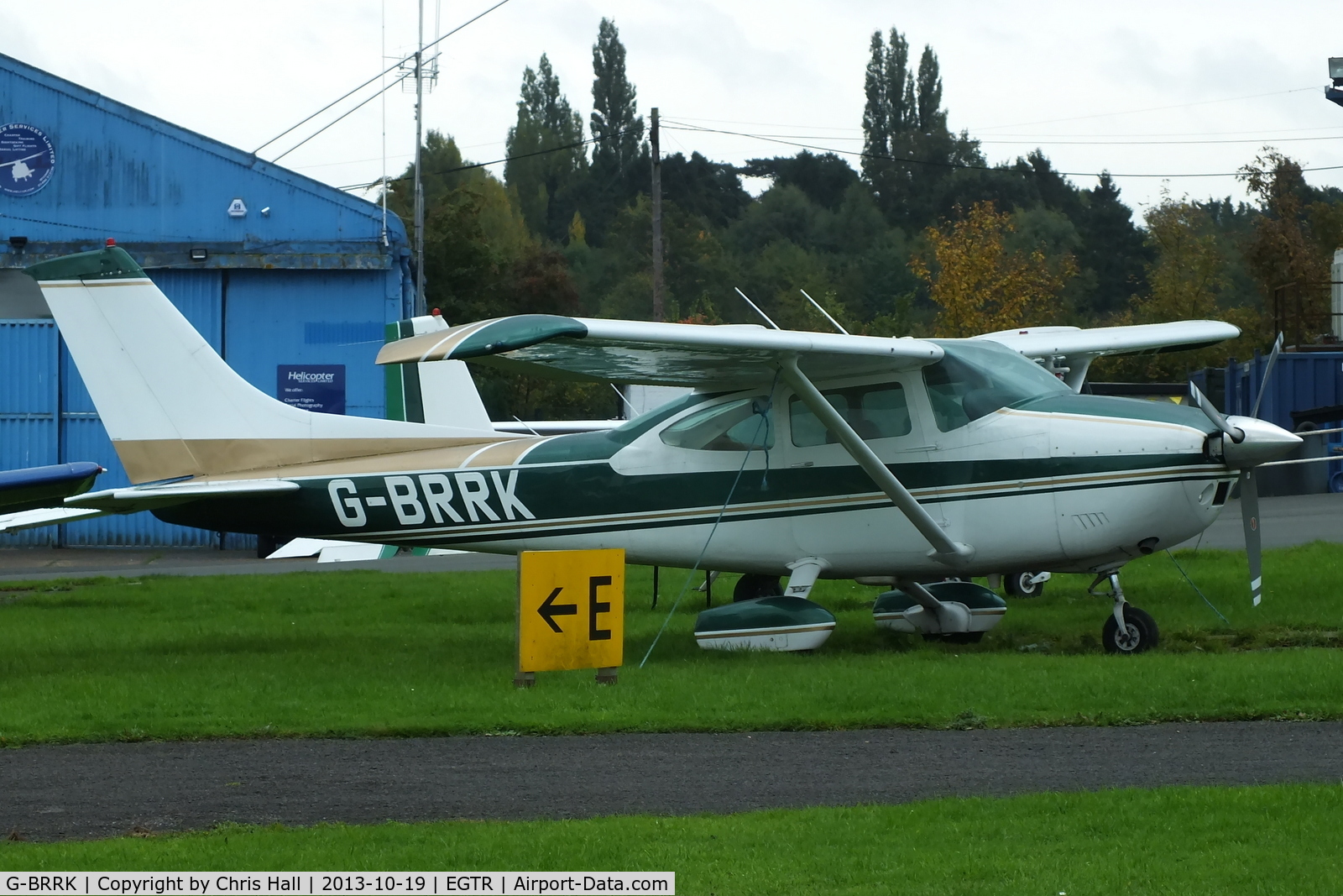 G-BRRK, 1977 Cessna 182Q Skylane C/N 182-66160, parked at Elstree