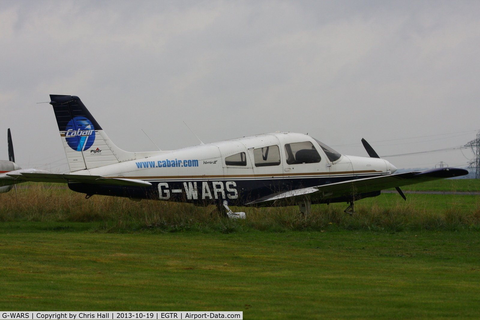G-WARS, 1997 Piper PA-28-161 Cherokee Warrior III C/N 2842022, now parked with the other wrecks & relics at Elstree