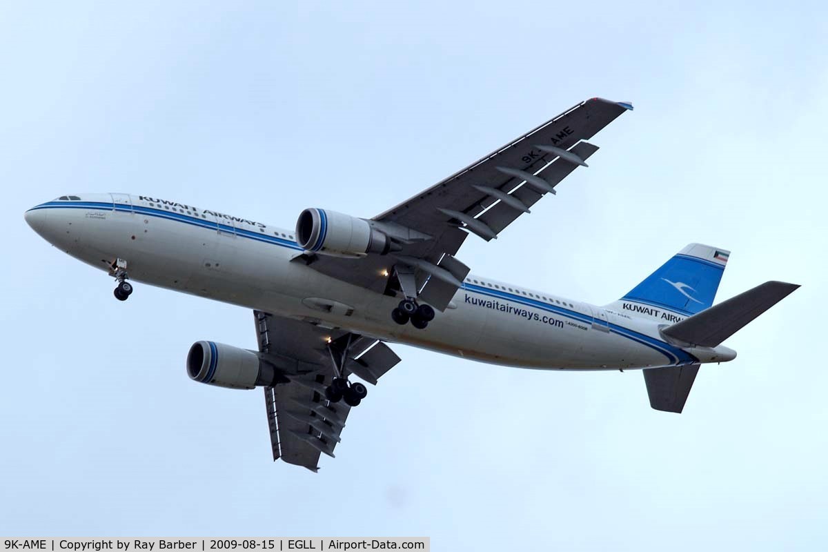 9K-AME, 1993 Airbus A300B4-605R C/N 721, Airbus A300B4-605R [721] (Kuwait Airways) Home~G 15/08/2009. On approach 27R.