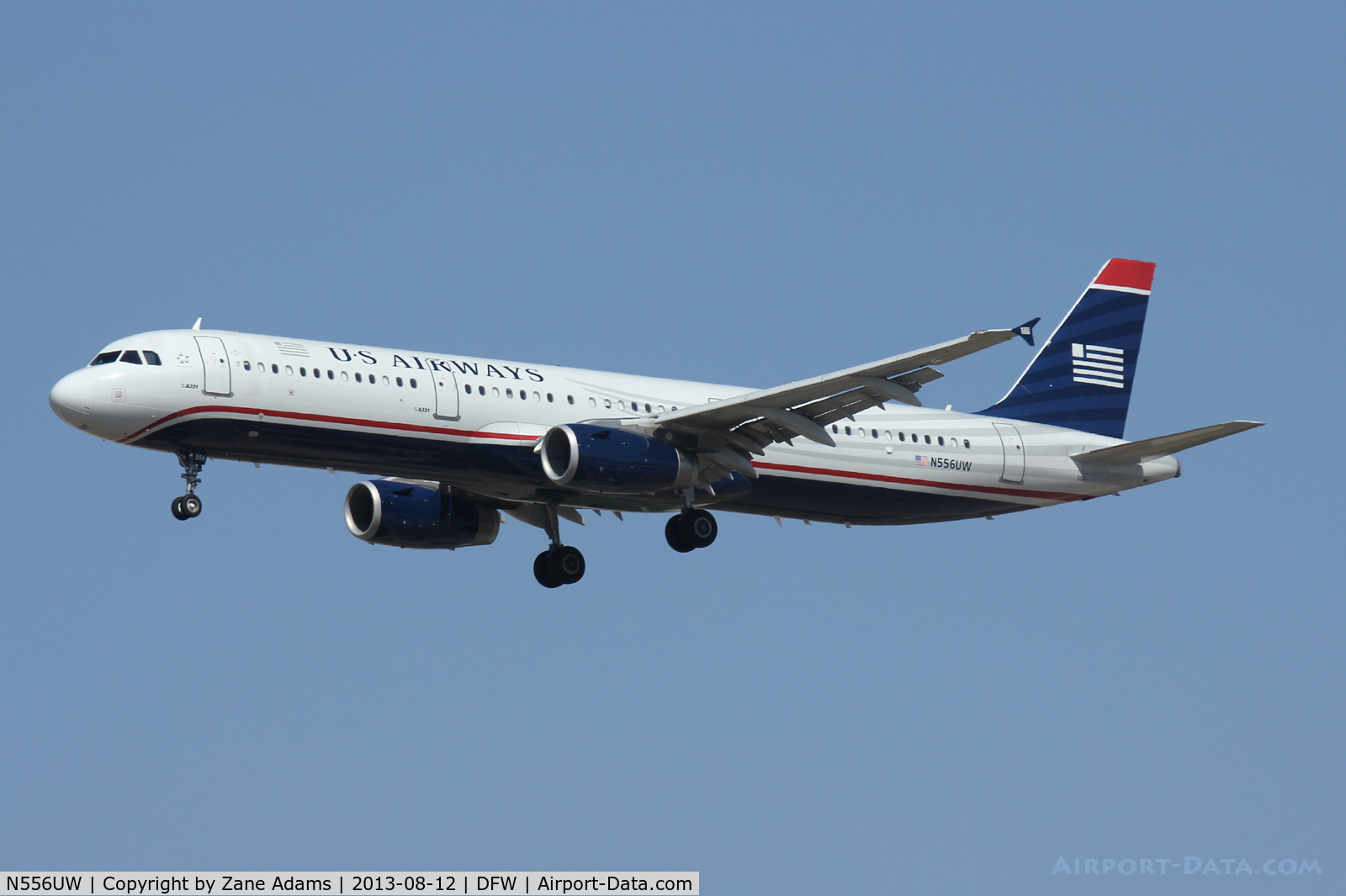 N556UW, 2012 Airbus A321-231 C/N 5244, Landing at DFW Airport