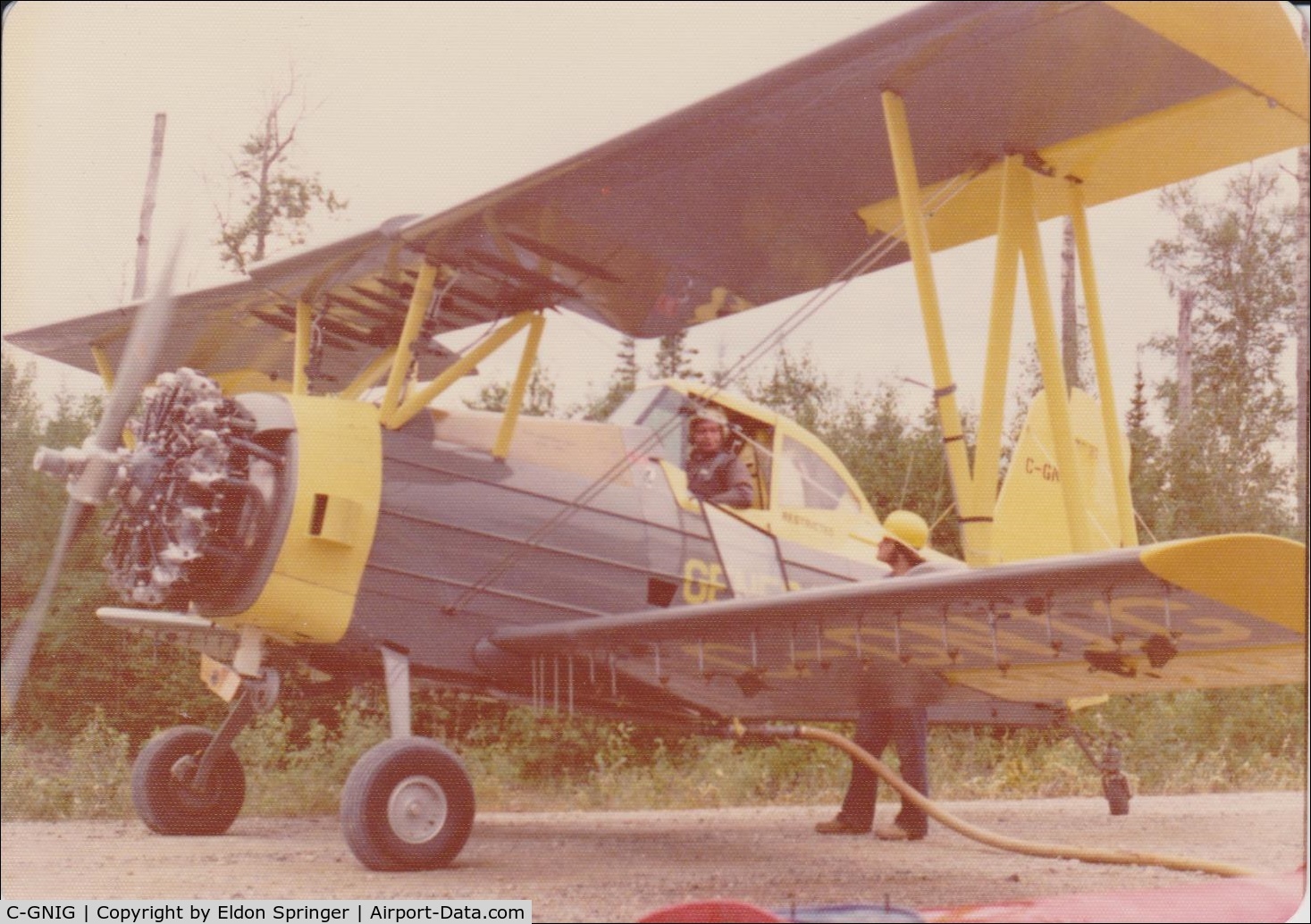 C-GNIG, 1974 Schweizer G-164A C/N 1408, Ontario Ministry of natural Resources, aerial spray operations, herbicide 2,4-D for tending forest plantations.  Pilot Rock Hodgins, General Airspray Limited, July 1975.