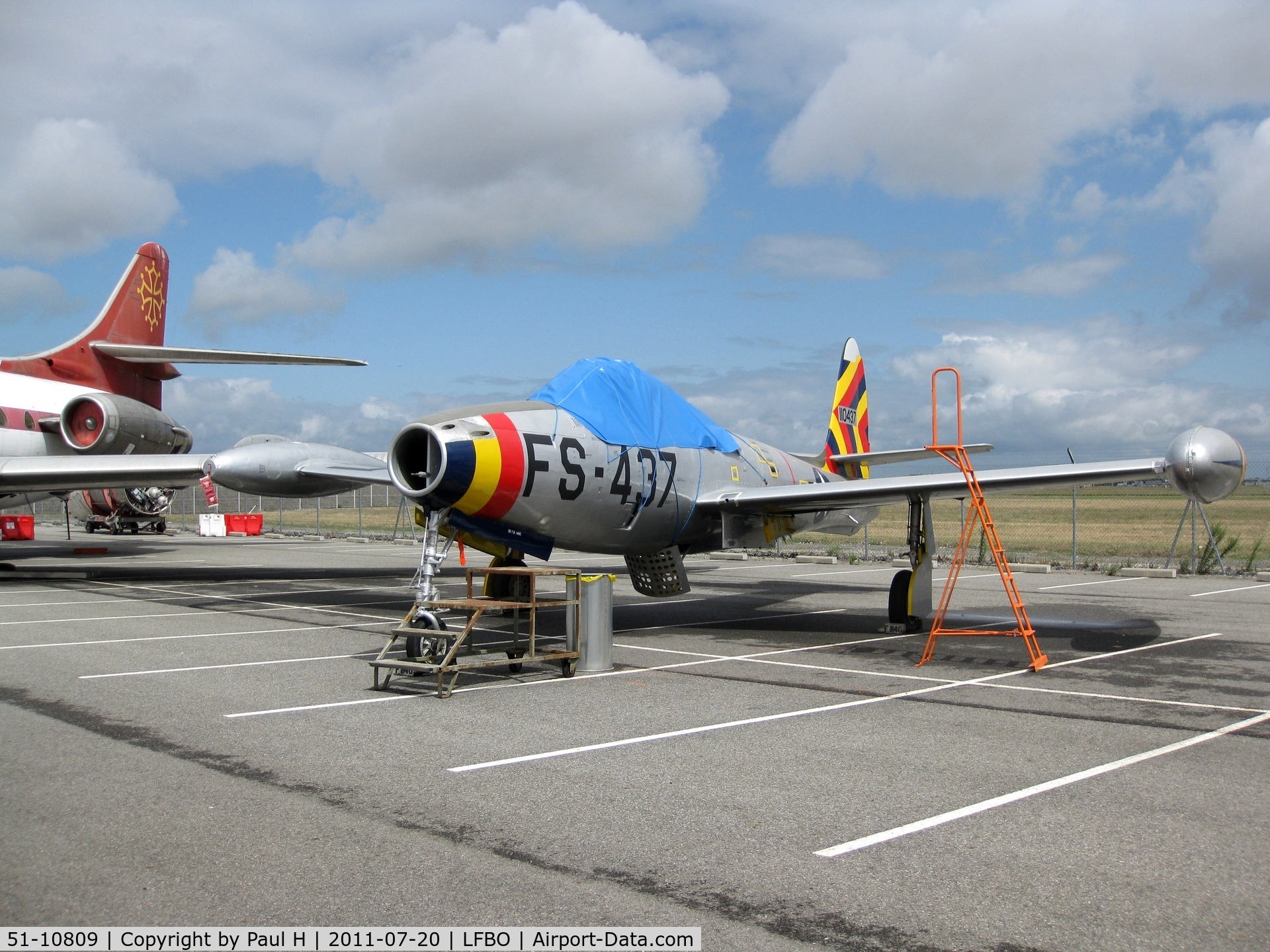 51-10809, 1951 Republic F-84G Thunderstreak C/N 2542-1262B, FS-437 at Toulouse Blagnac