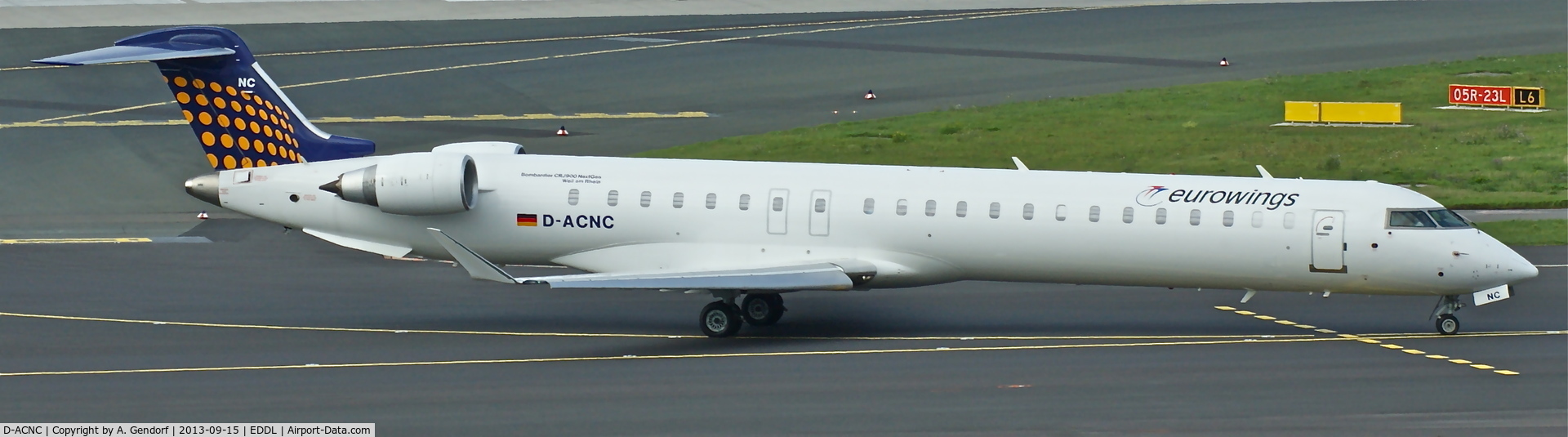 D-ACNC, 2009 Bombardier CRJ-900LR (CL-600-2D24) C/N 15236, Eurowings (LH-Regional cs.), seen here taxiing, shortly after landing at Düsseldorf Int´l(EDDL)