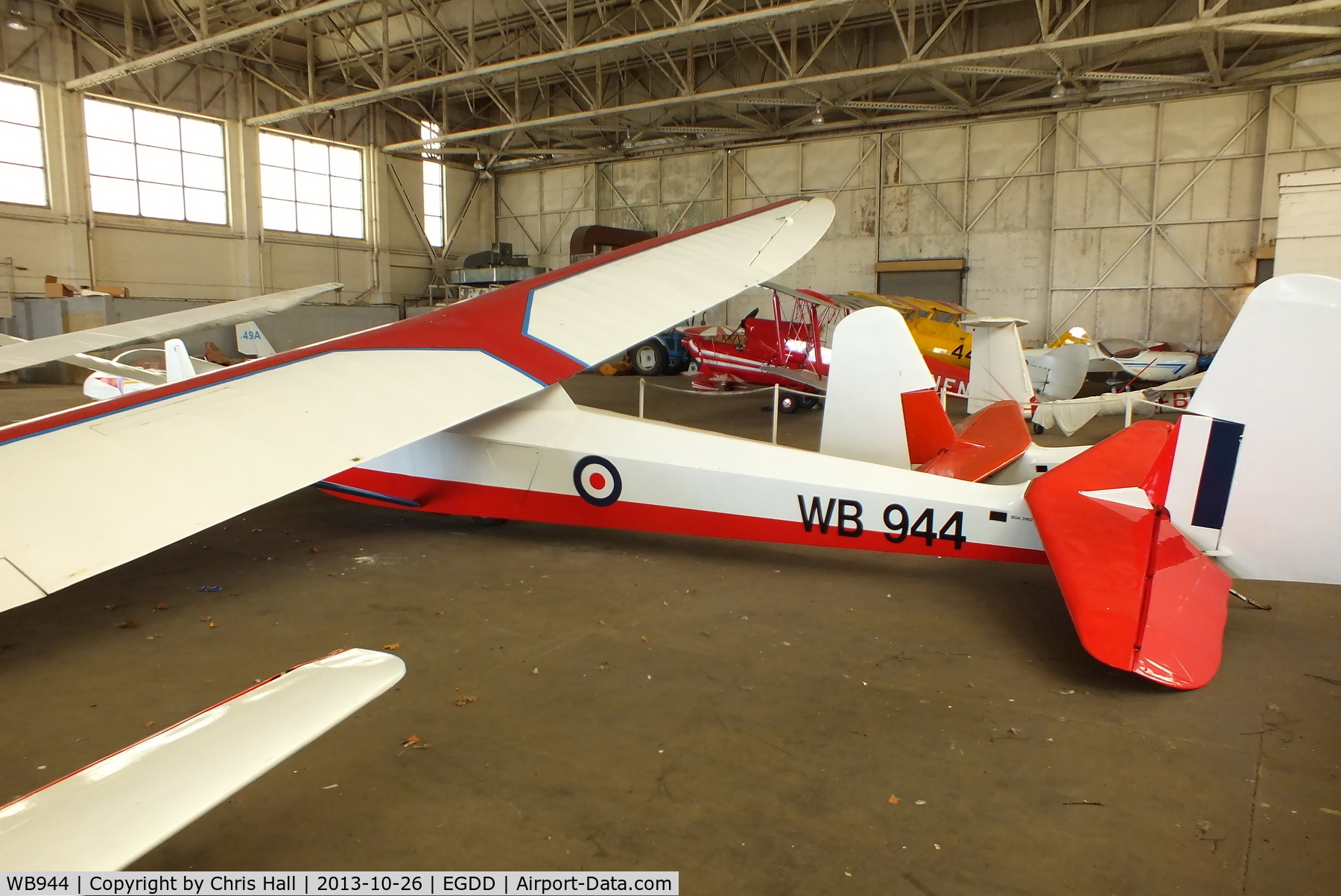 WB944, 1949 Slingsby T-21B Sedbergh TX.1 C/N 611, hangared at Bicester