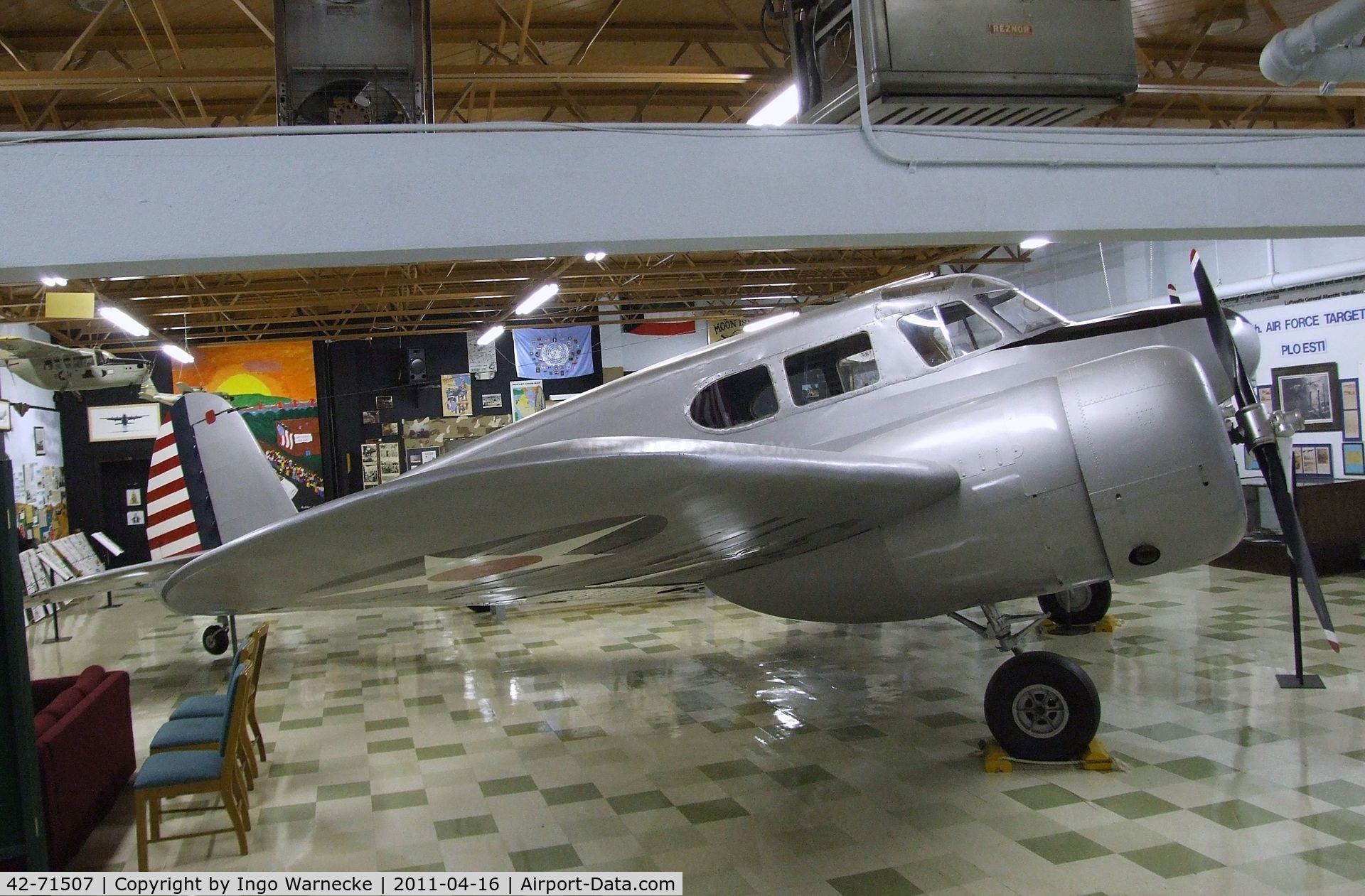 42-71507, 1939 Cessna UC-78 (AT-17/T50) Bobcat C/N 5826 (4203), Cessna AT-17 Bobcat at the Travis Air Museum, Travis AFB Fairfield CA