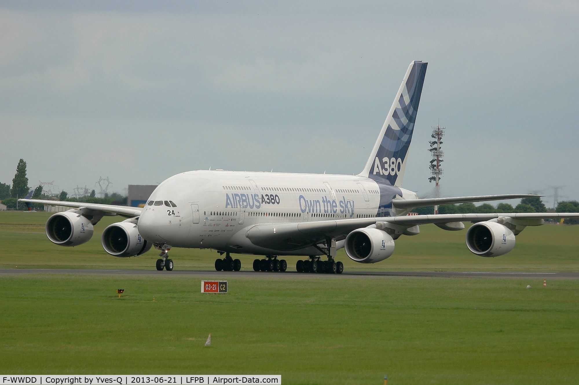 F-WWDD, 2005 Airbus A380-861 C/N 004, Airbus A380-861 Takes off Rwy 21, Paris-Le Bourget Air Show 2013