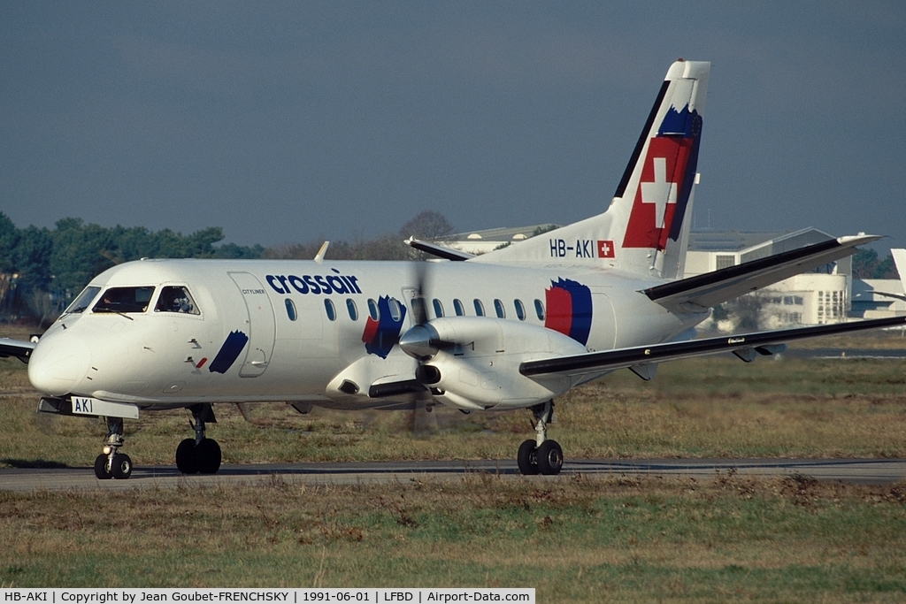 HB-AKI, 1990 Saab 340B C/N 340B-208, Crossair to Geneva and Zurich