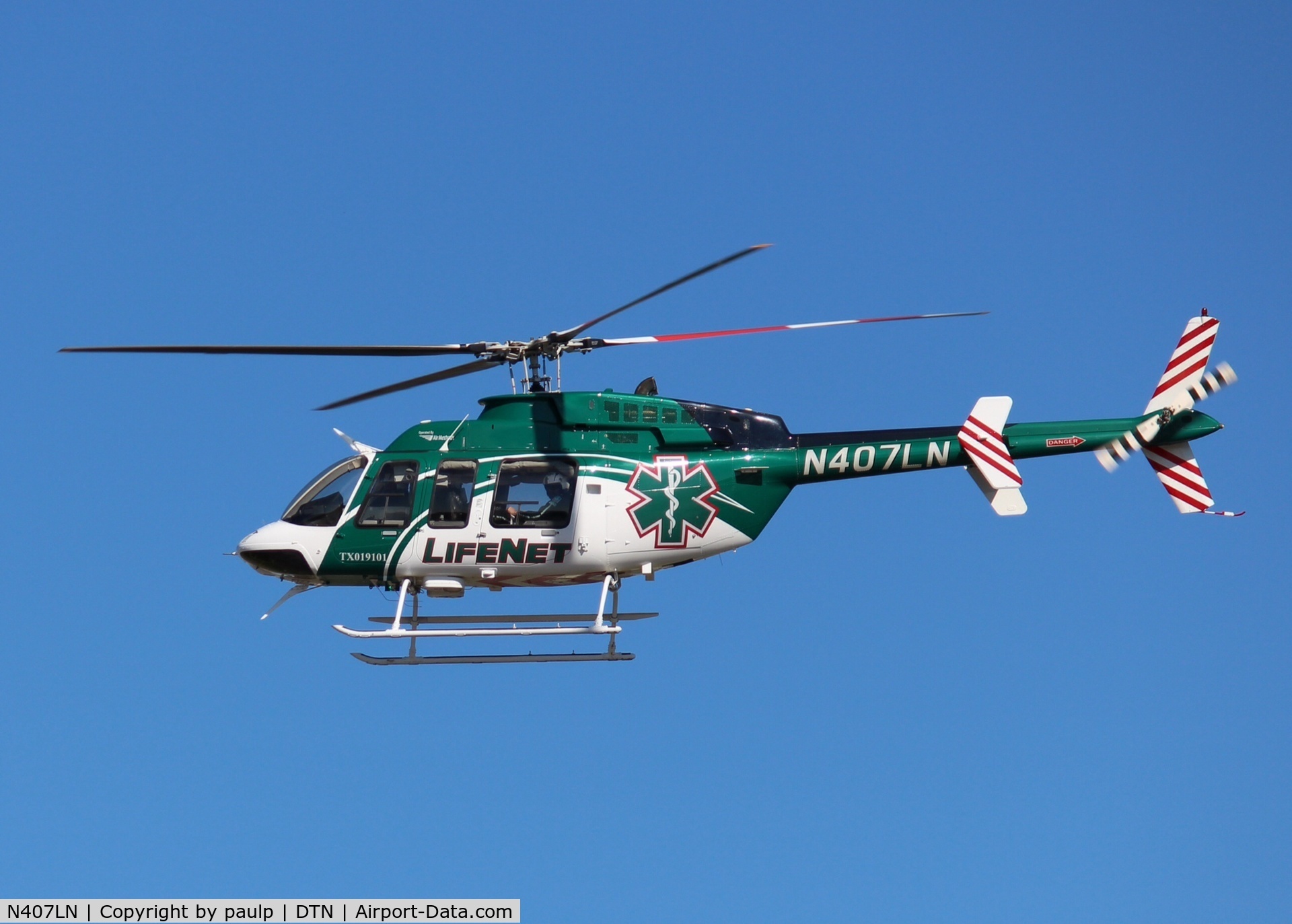 N407LN, 1997 Bell 407 C/N 53181, At Downtown Shreveport.