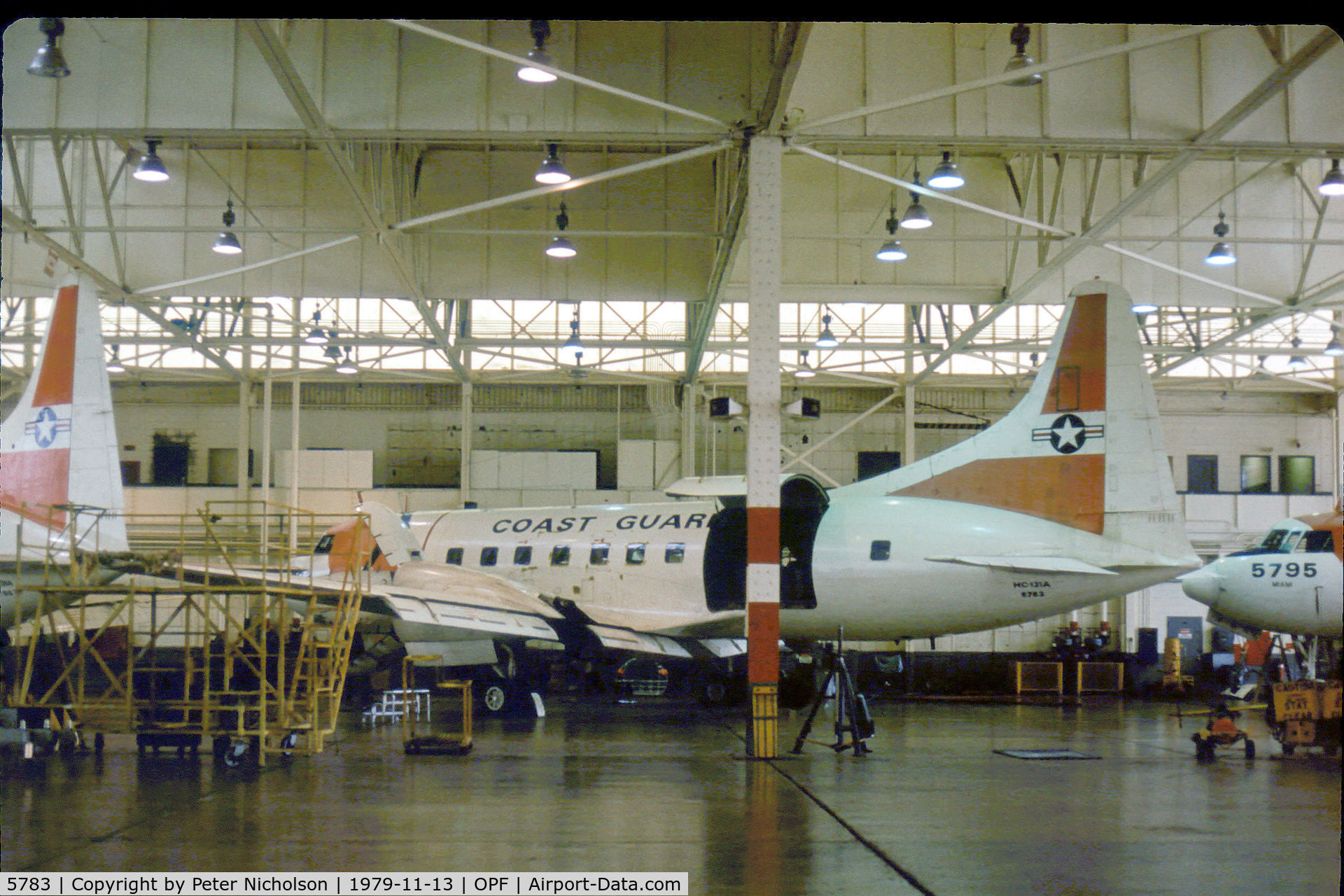 5783, 1952 Convair HC-131A (C-131A) Samaritan C/N 53-3, United States Coast Guard service HC-131A Samaritan as seen at Opa-Locka in November 1979.