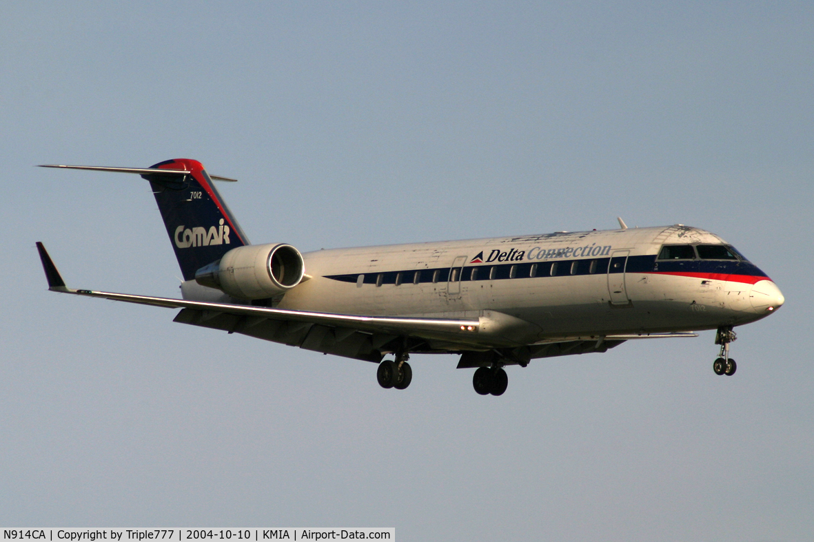 N914CA, 1993 Canadair CRJ-100ER (CL-600-2B19) C/N 7012, Delta Connection