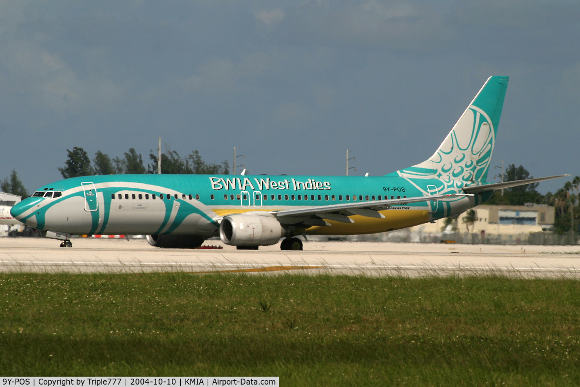 9Y-POS, 2000 Boeing 737-8Q8 C/N 28230, BWIA West Indies