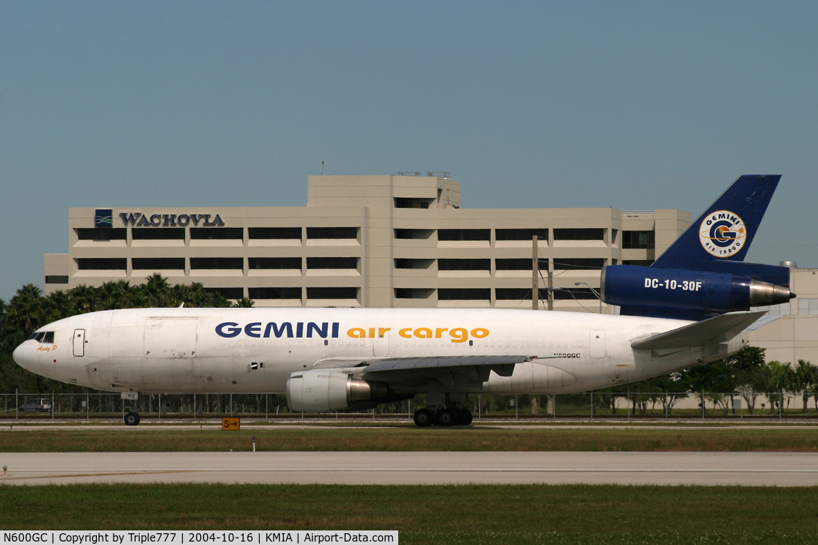 N600GC, 1977 McDonnell Douglas DC-10-30F C/N 46965, Gemini Air Cargo