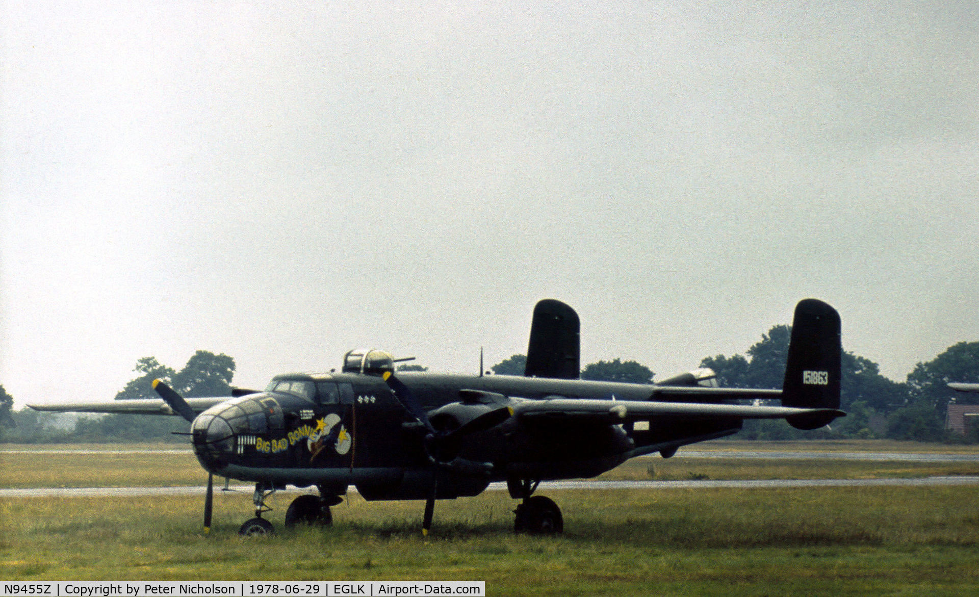 N9455Z, 1944 North American TB-25N Mitchell C/N 108-34535 (44-30210), TB-25N Mitchell seen at Blackbushe in the Summer of 1978 after use in the film Hannover Street.