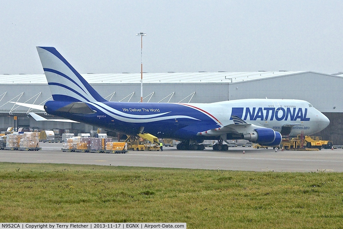 N952CA, 1991 Boeing 747-428M(BCF) C/N 25238, National Airlines 'Boeing 747-428, c/n: 25238 at East Midlands - ex F-GISA and TF-NAC