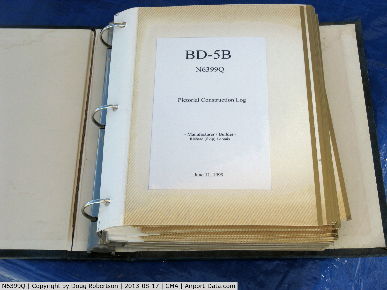 N6399Q, Bede BD-5B C/N 4986, 1999 Loomis BD-5B, Hirth 2706 68 Hp pusher, construction photography log book