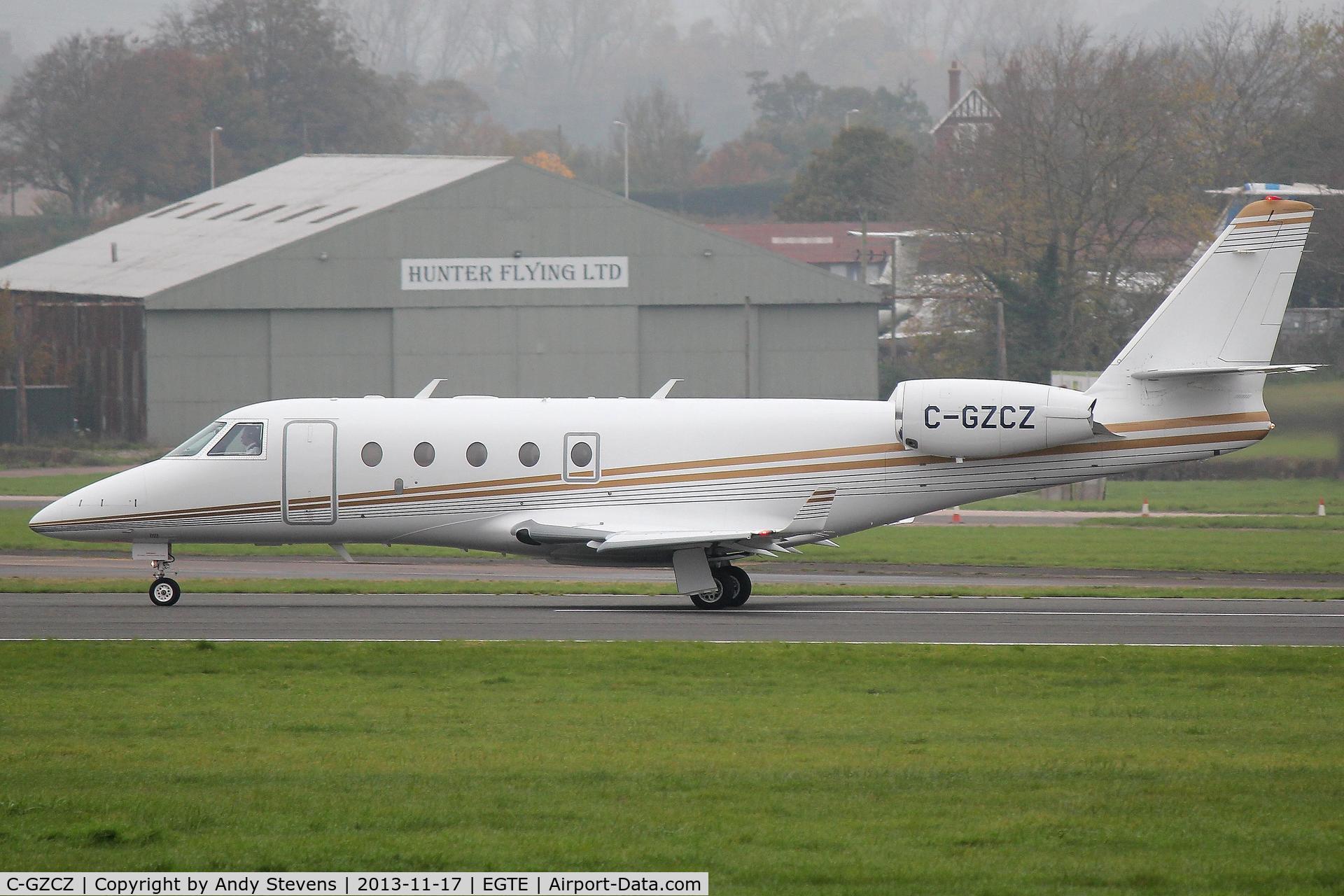 C-GZCZ, 2008 Israel Aerospace Industries Gulfstream G150 C/N 273, Taxiing on R08 for departure to Keflavik