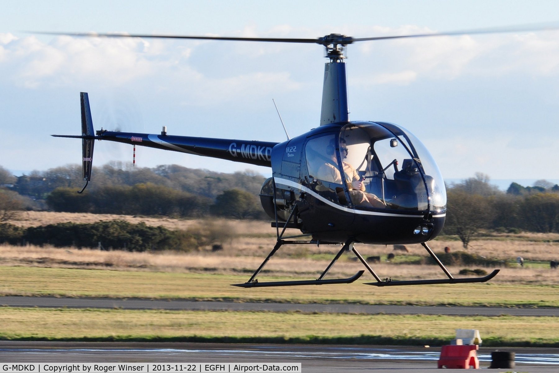 G-MDKD, 1990 Robinson R22 Beta C/N 1247, Resident R-22 Beta helicopter operated by Heli-air Wales..