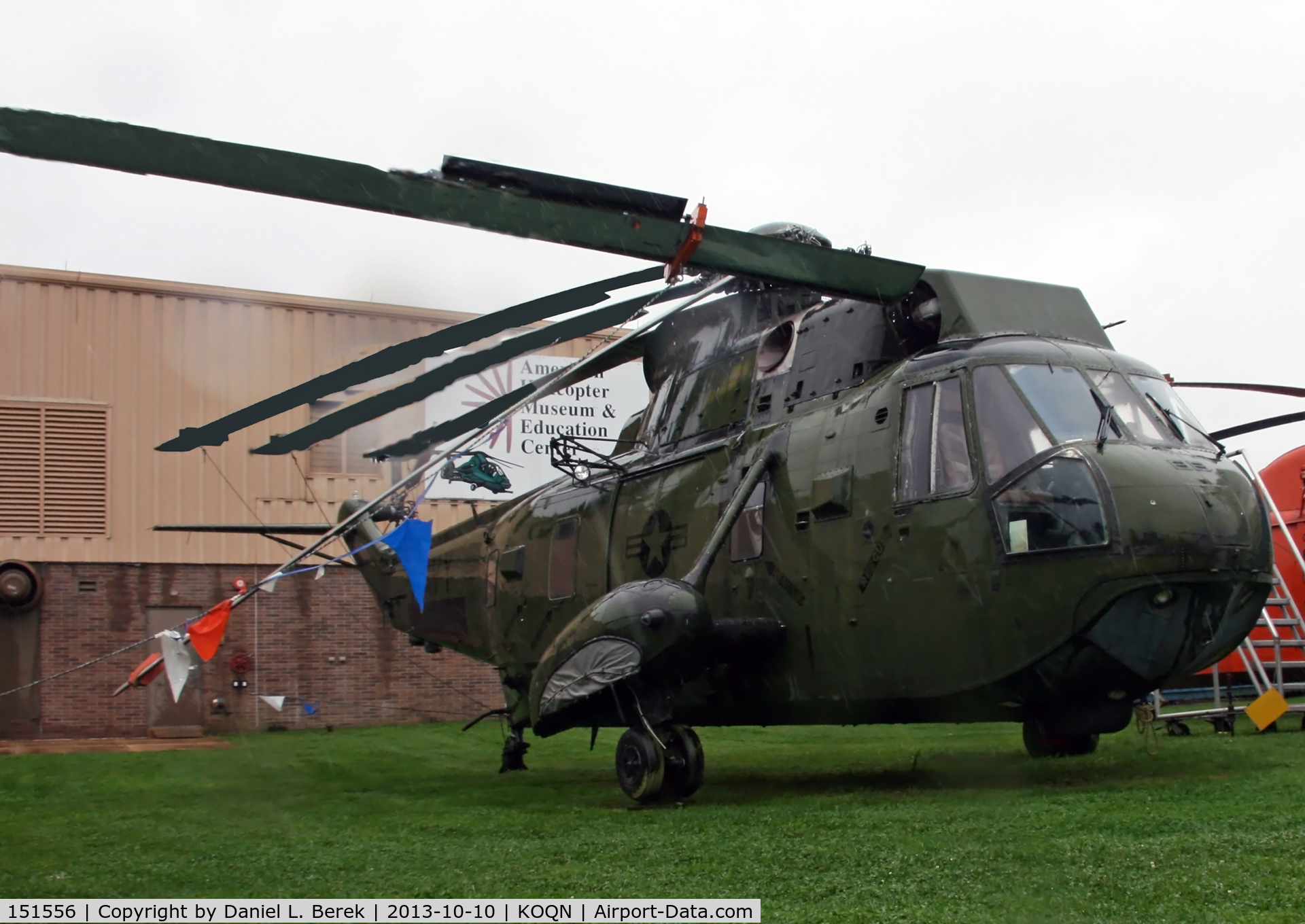 151556, Sikorsky SH-3A C/N 61-292, A very soggy Sea King waits out the foul weather at the American Helicopter Museum.