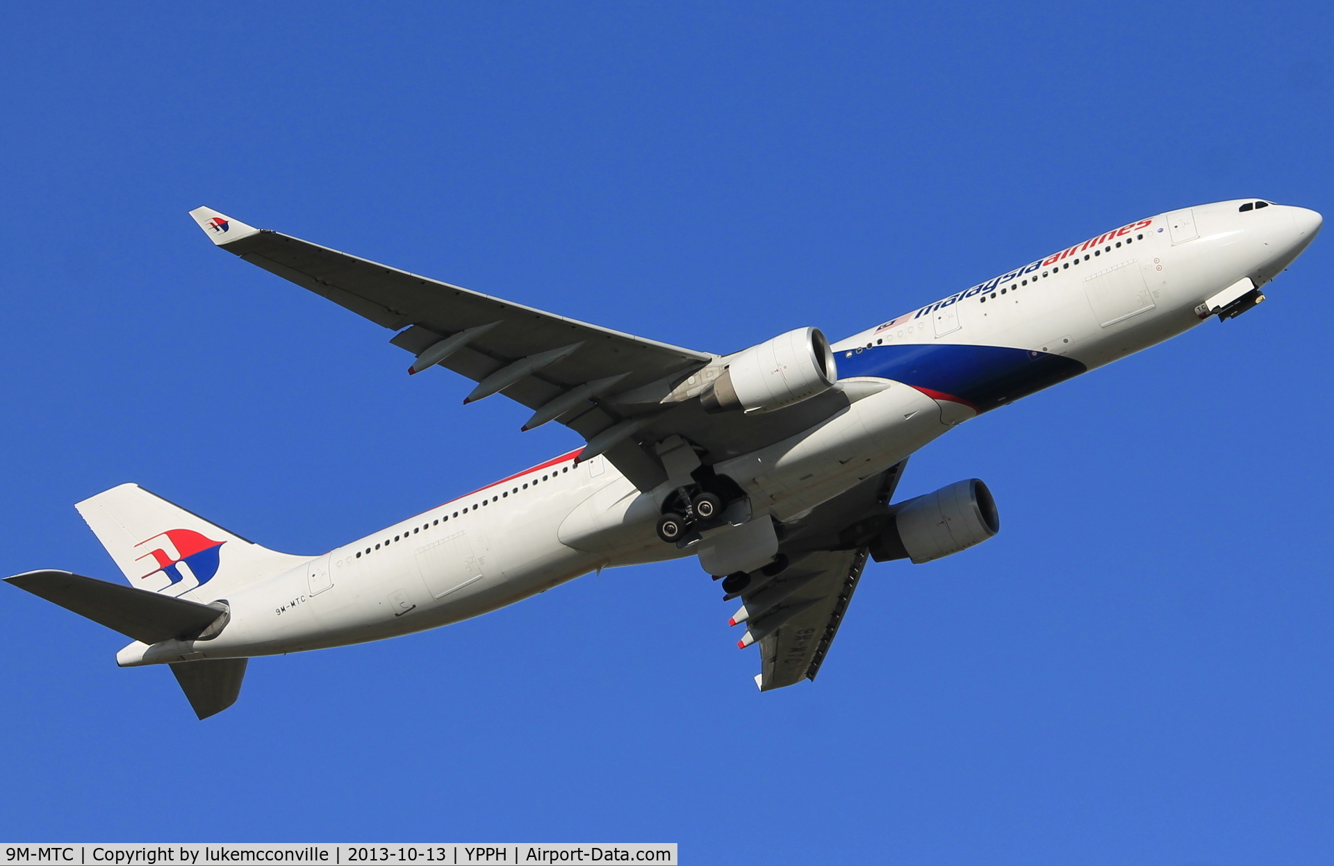 9M-MTC, 2011 Airbus A330-323X C/N 1229, Malaysian 124 on departure to WMKK - Kuala Lumpur Int'l
