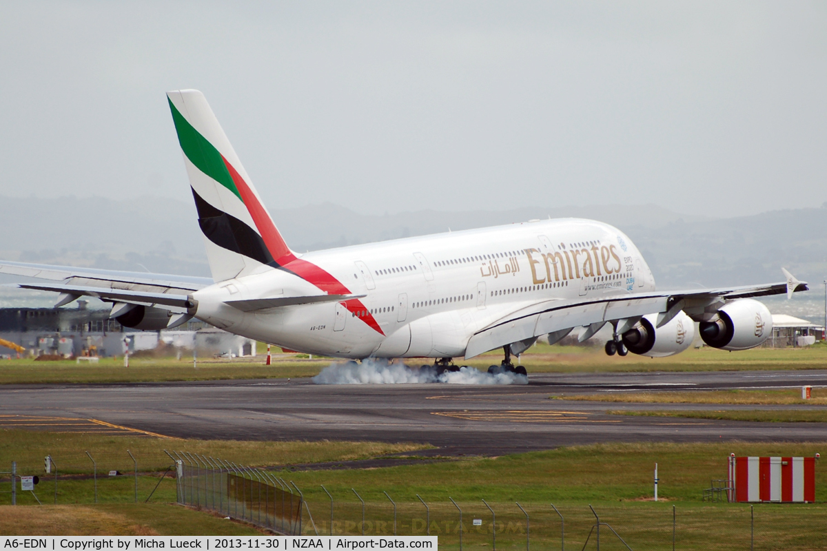 A6-EDN, 2010 Airbus A380-861 C/N 056, At Auckland