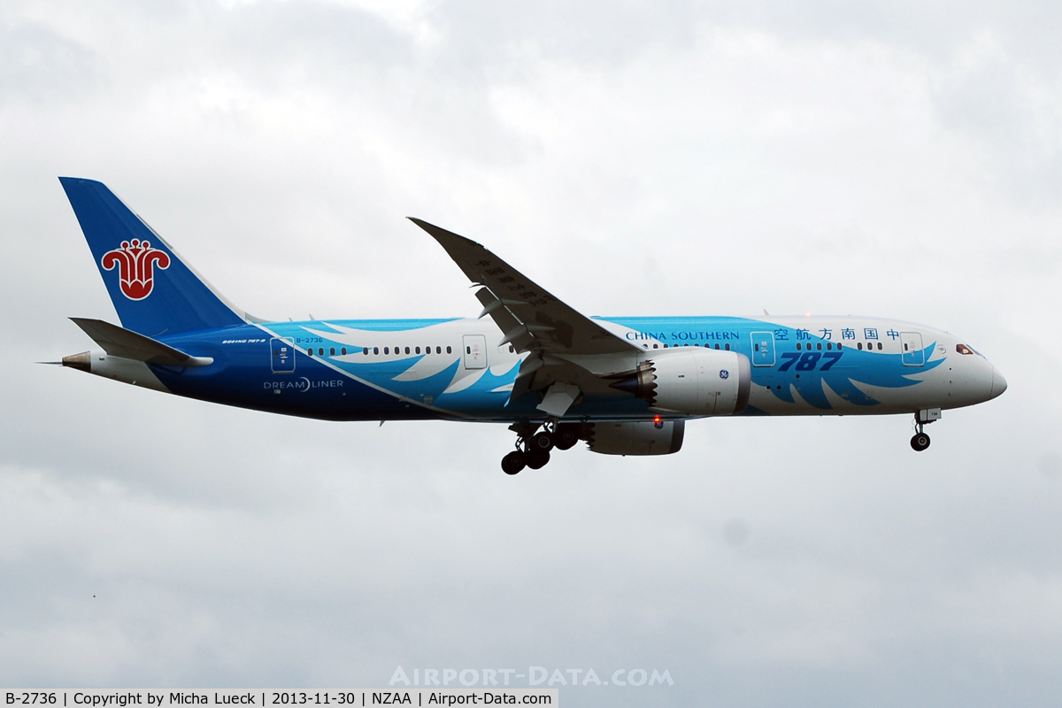 B-2736, 2013 Boeing 787-8 Dreamliner C/N 34929, At Auckland